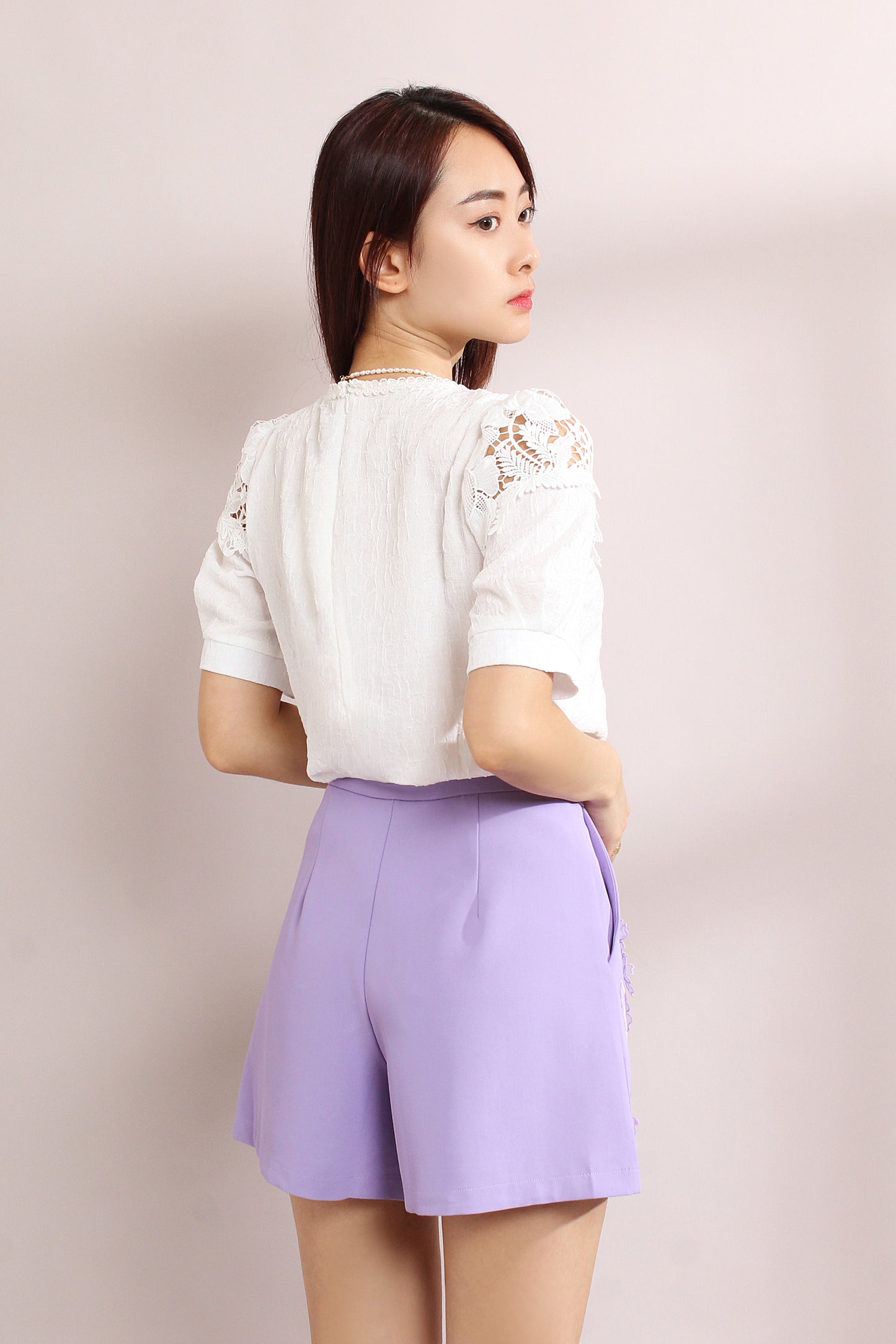 Asael 3D Embroidery Floral Shorts