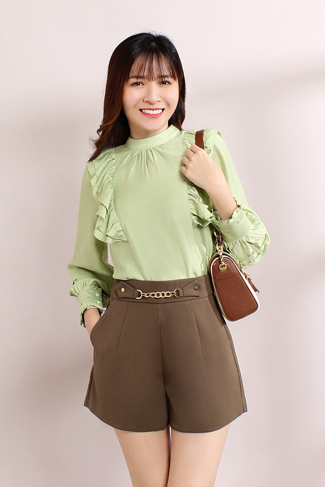 Axelle Frill-Trimmed Modern Victorian Blouse