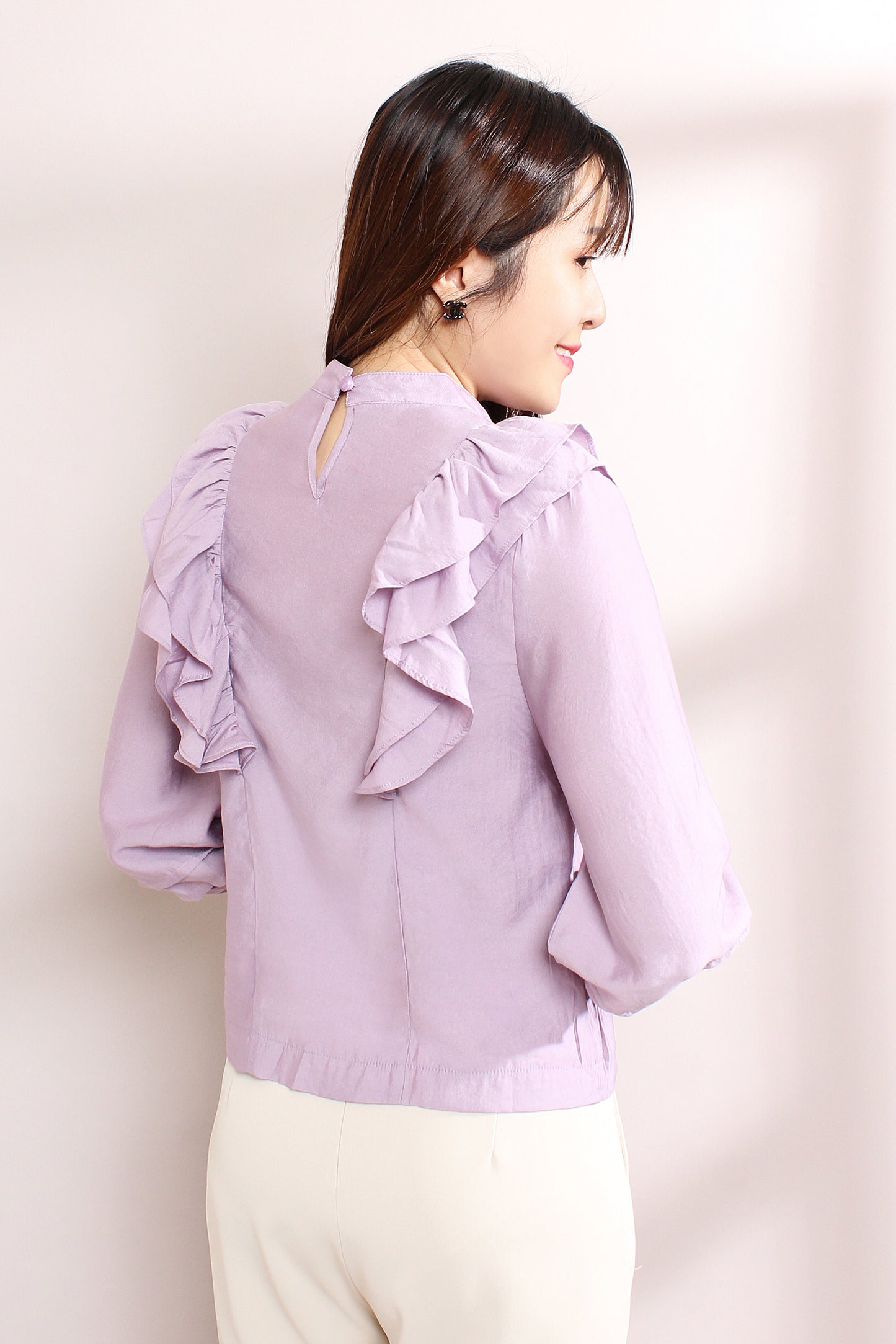 Axelle Frill-Trimmed Modern Victorian Blouse