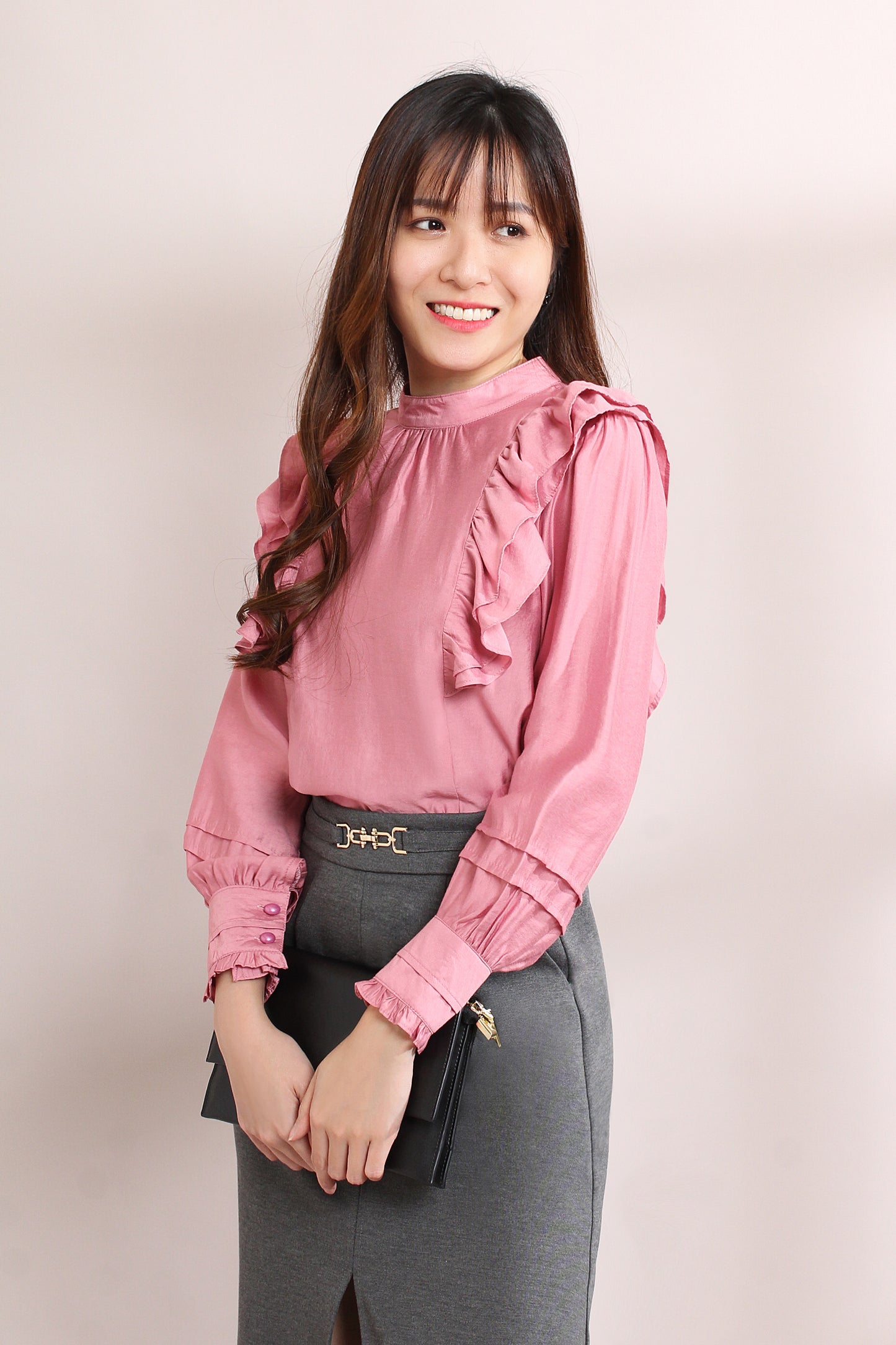 Axelle Frill-Trimmed Modern Victorian Blouse