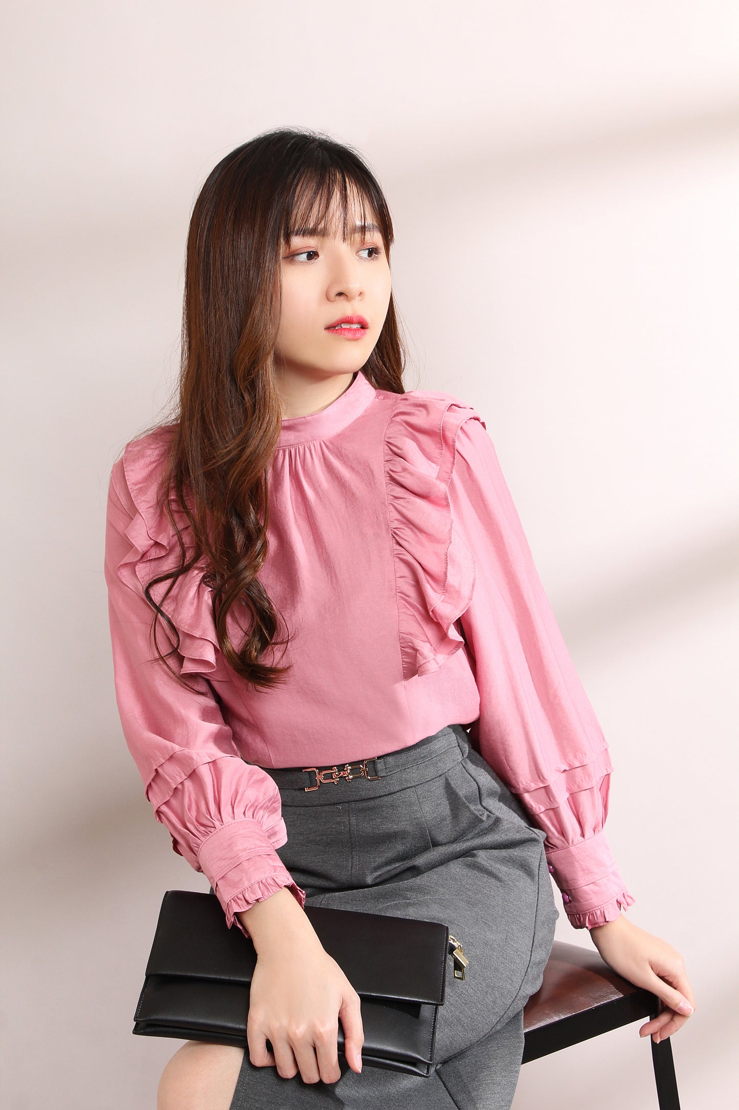 Axelle Frill-Trimmed Modern Victorian Blouse