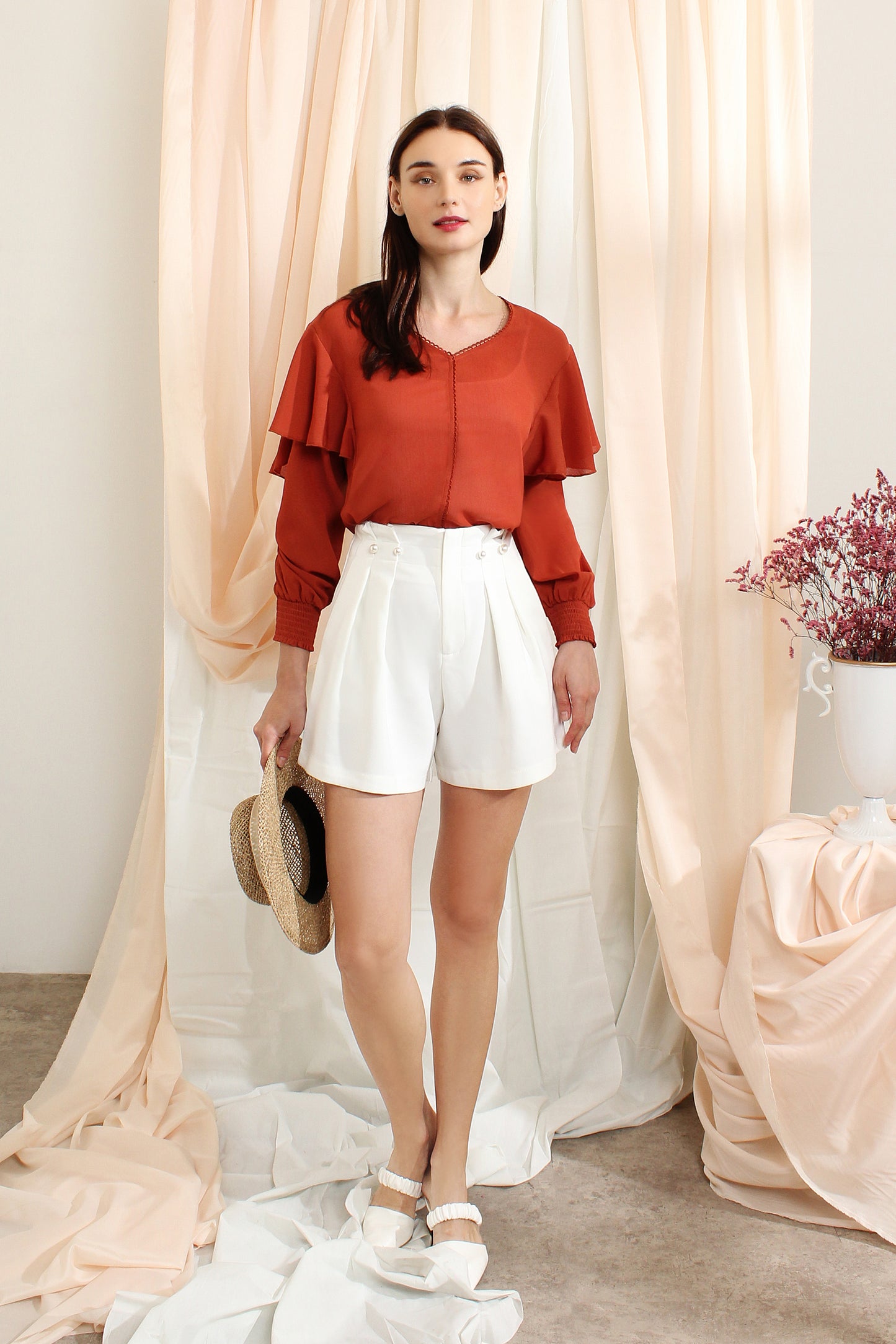 Abelina Ruffled Chiffon Blouse