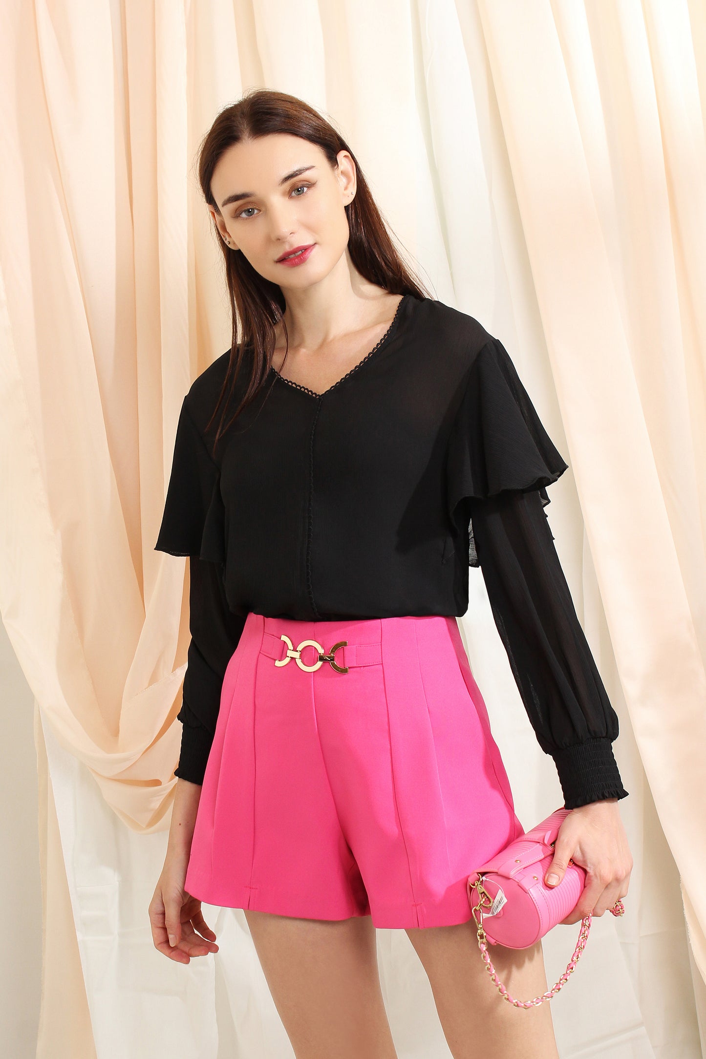 Abelina Ruffled Chiffon Blouse