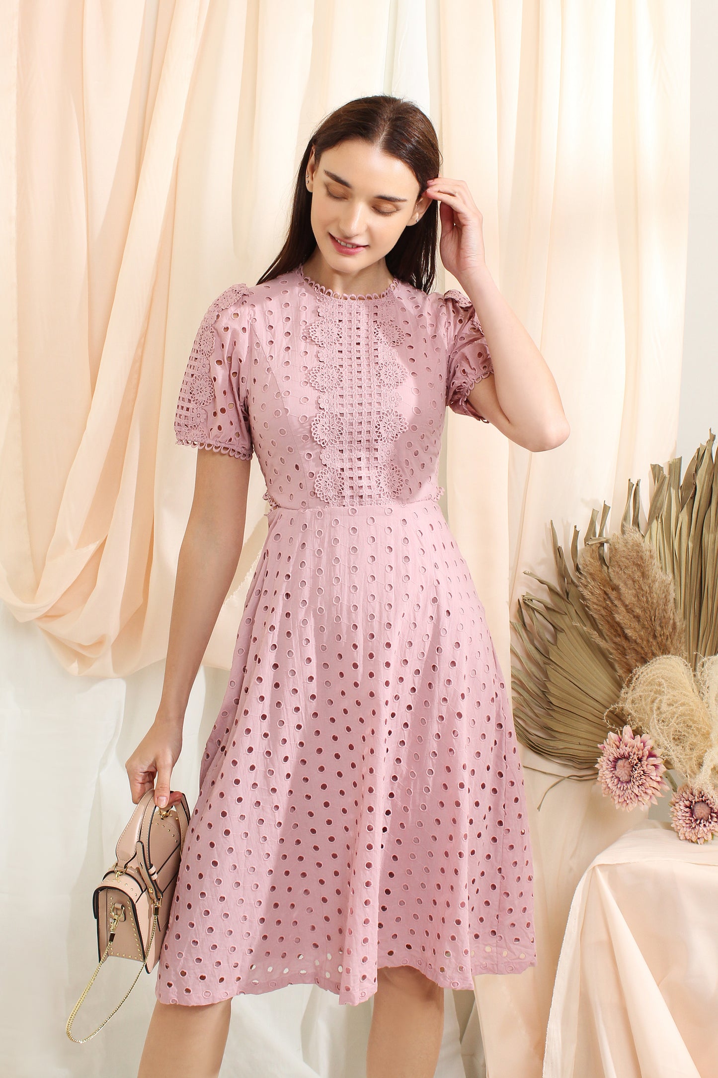 Anjali Broderie Anglaise Midi Dress