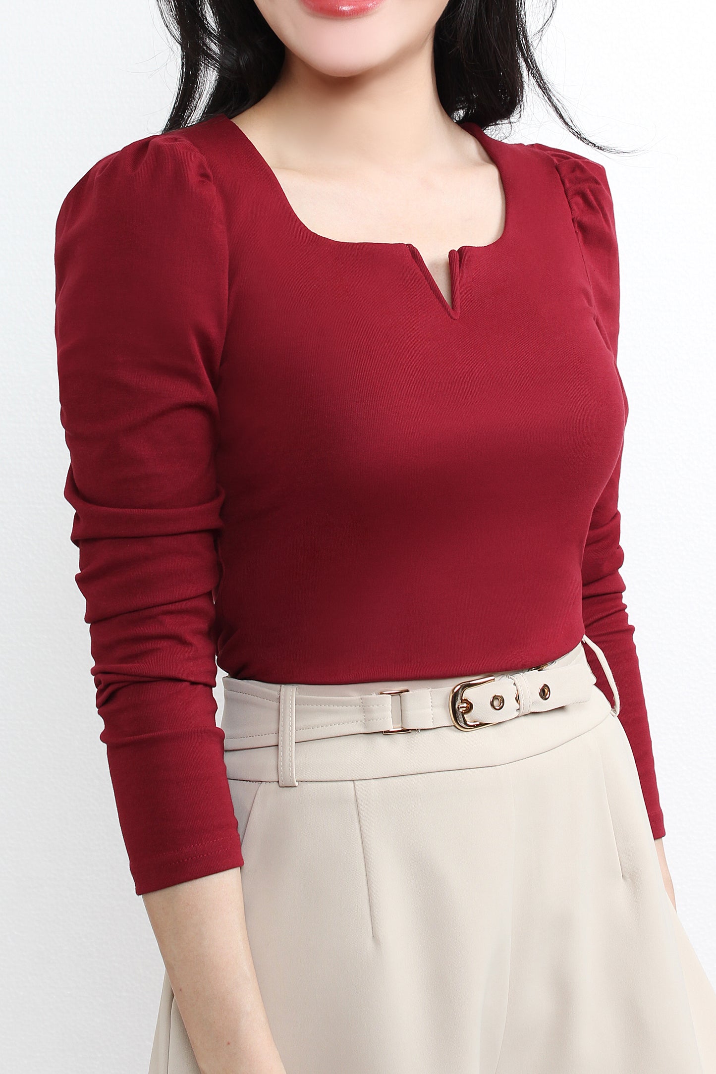 Slim Fitted Detail V Neck Tee