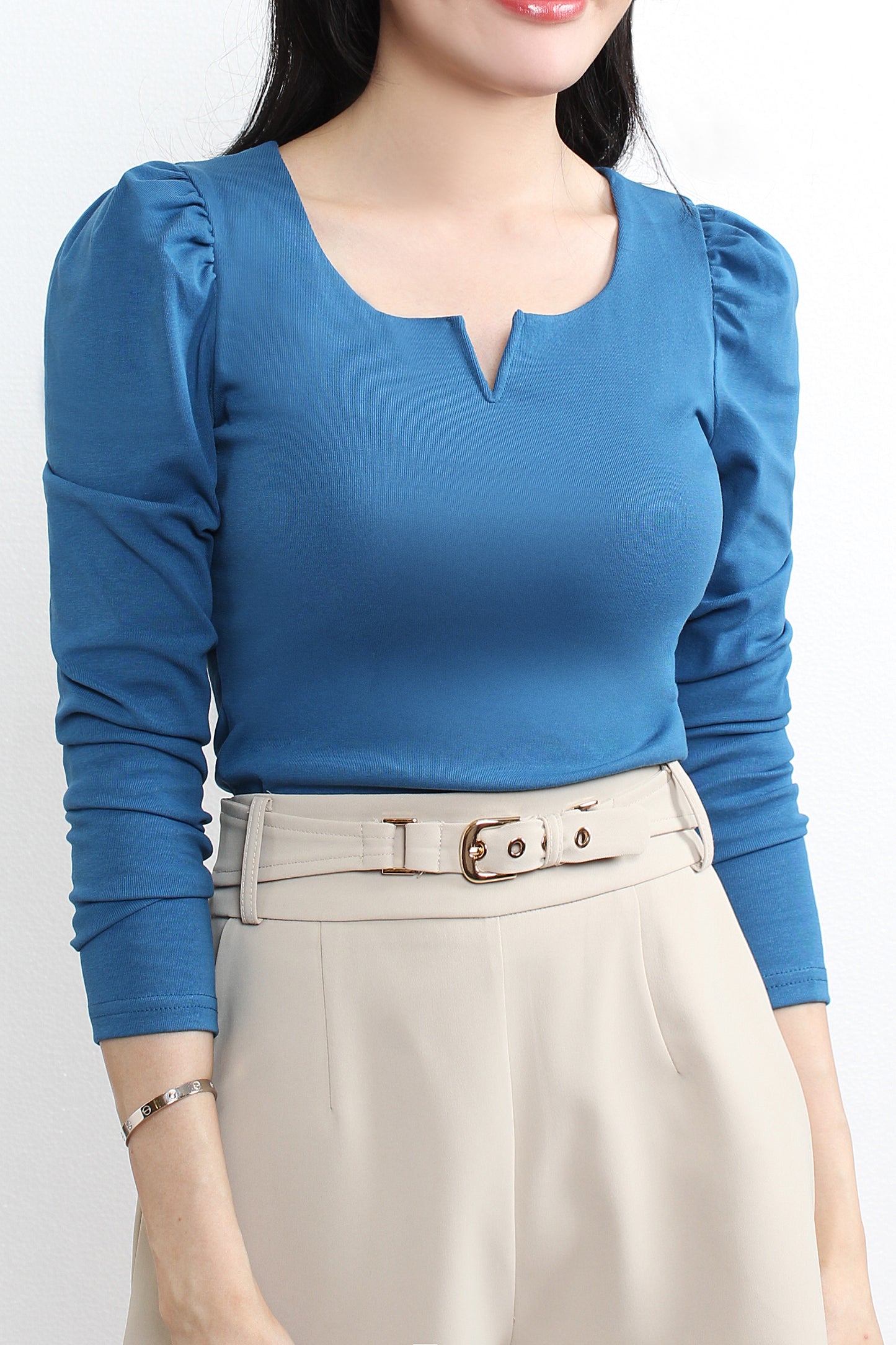 Slim Fitted Detail V Neck Tee