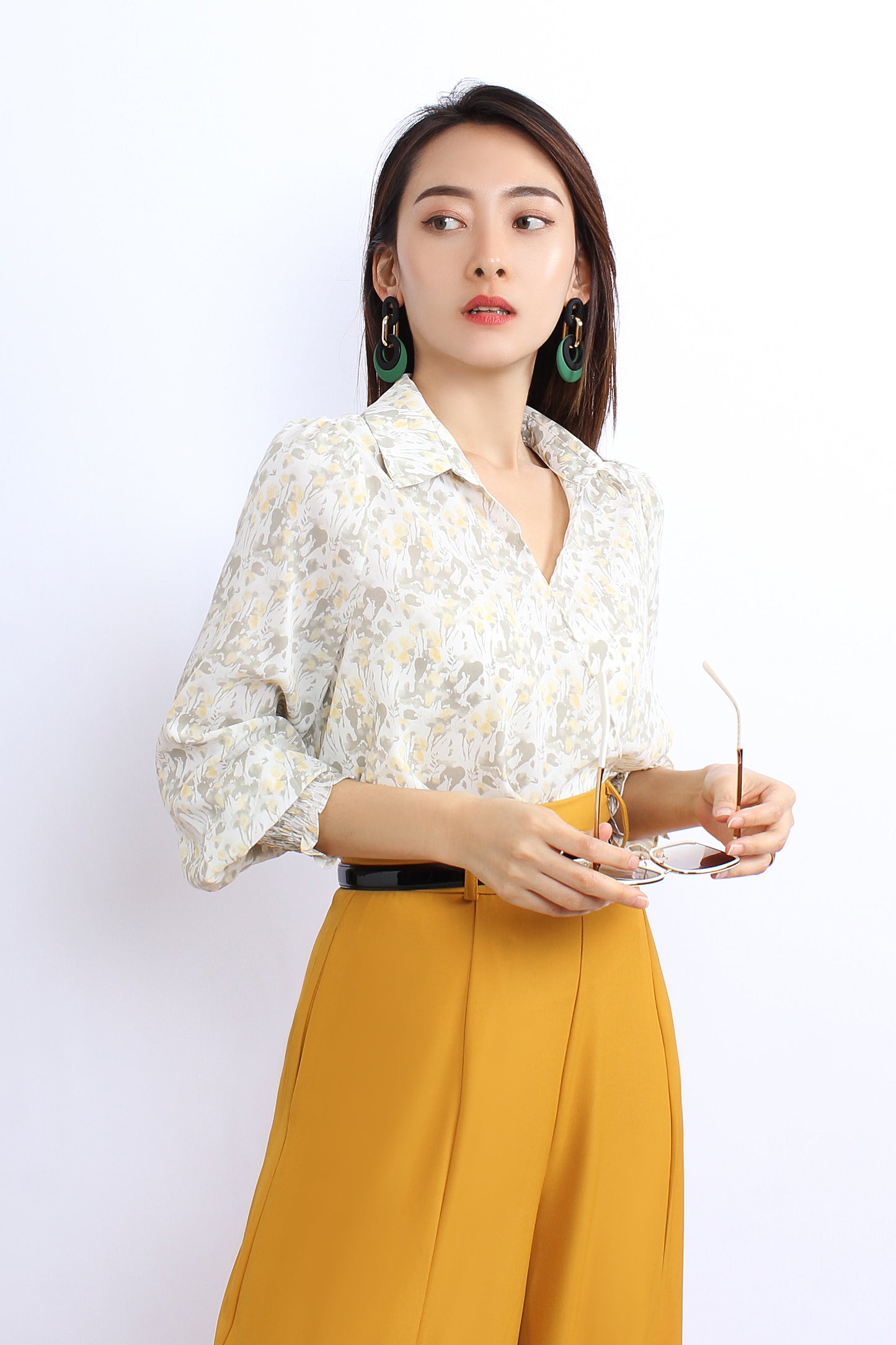 Overlapped Blouse In Prints
