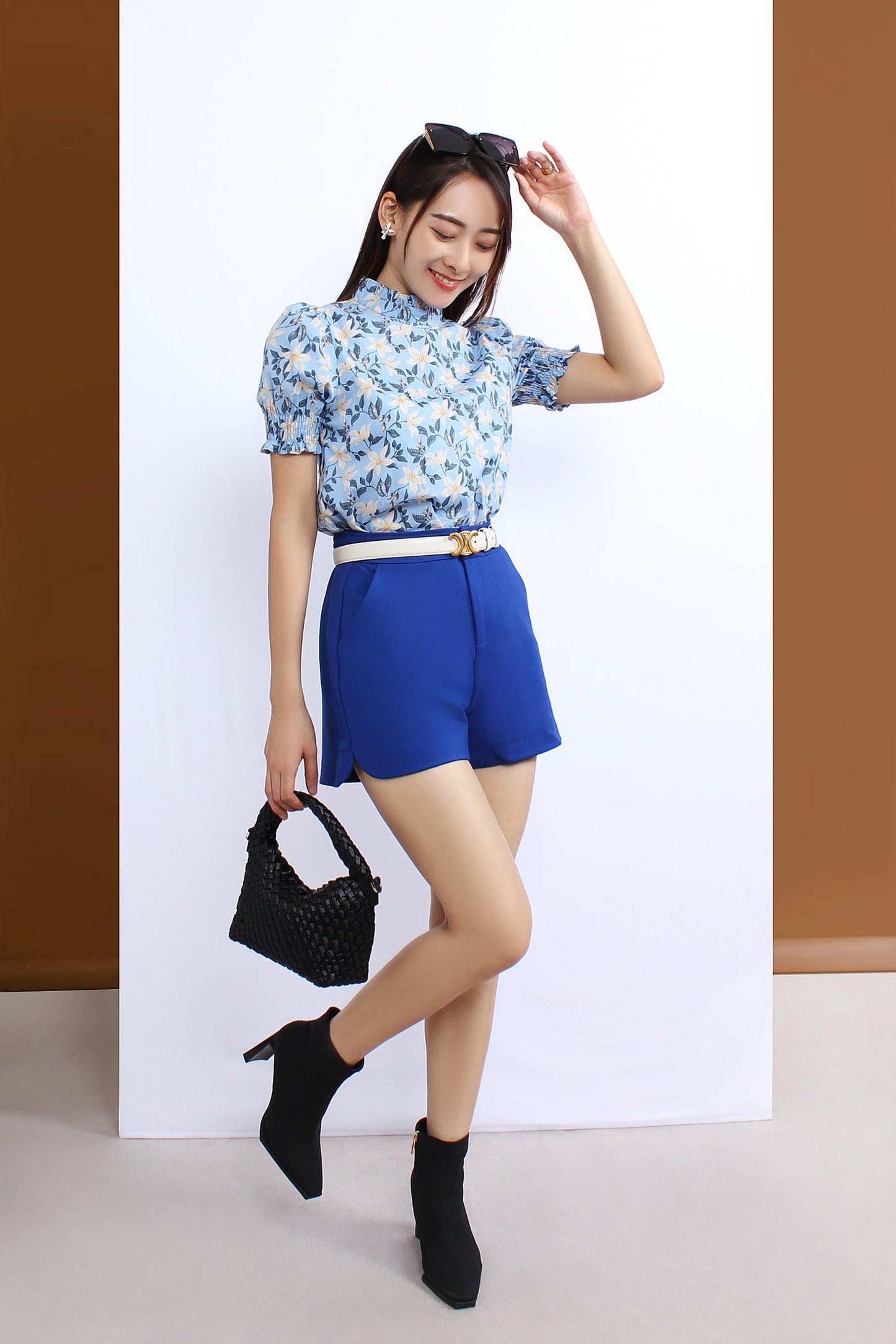 Ruffle Collar Blouse In Floral