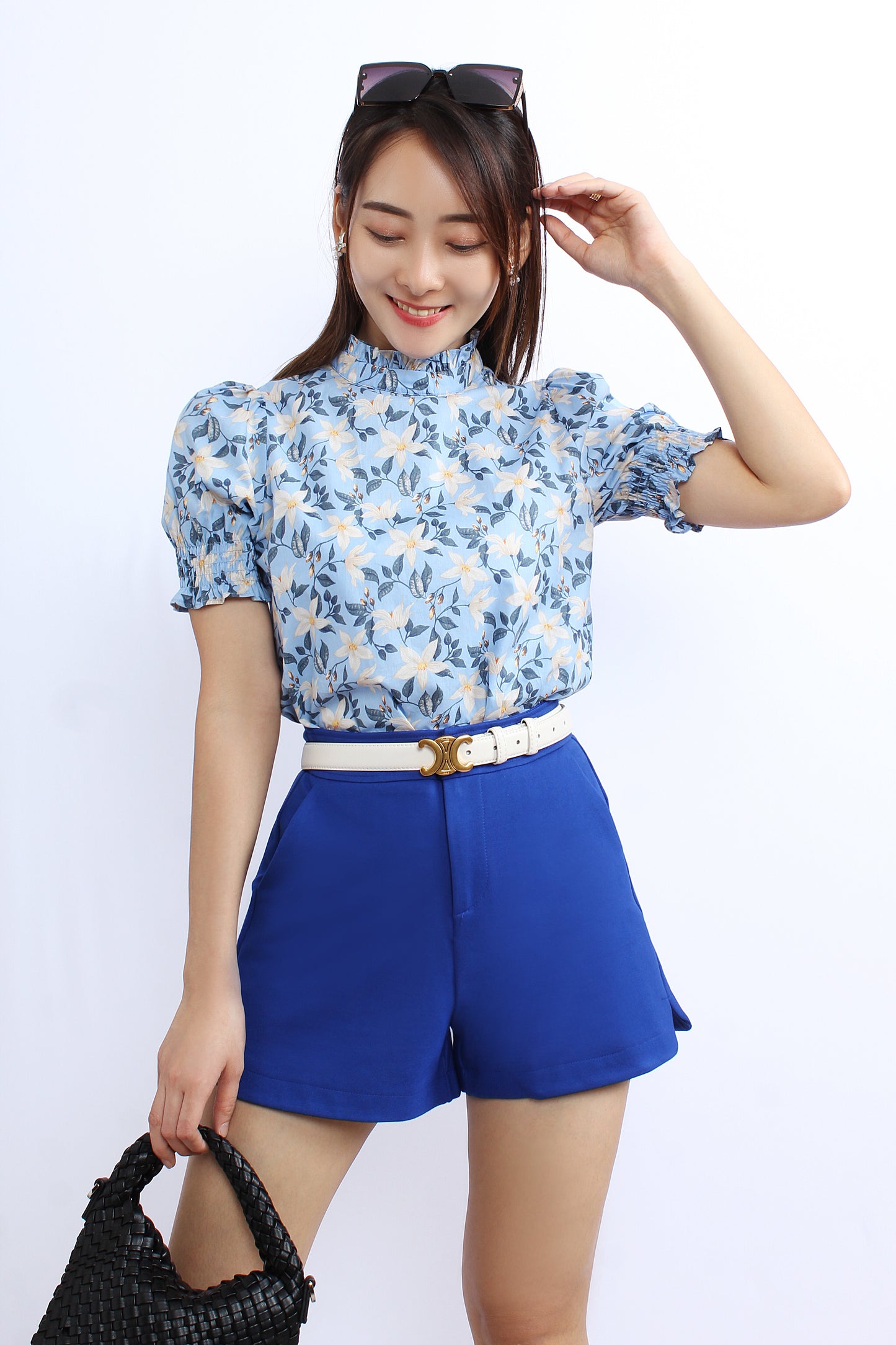 Ruffle Collar Blouse In Floral