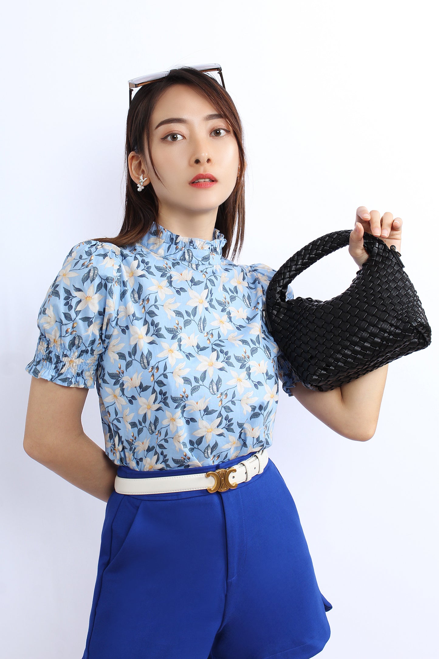 Ruffle Collar Blouse In Floral