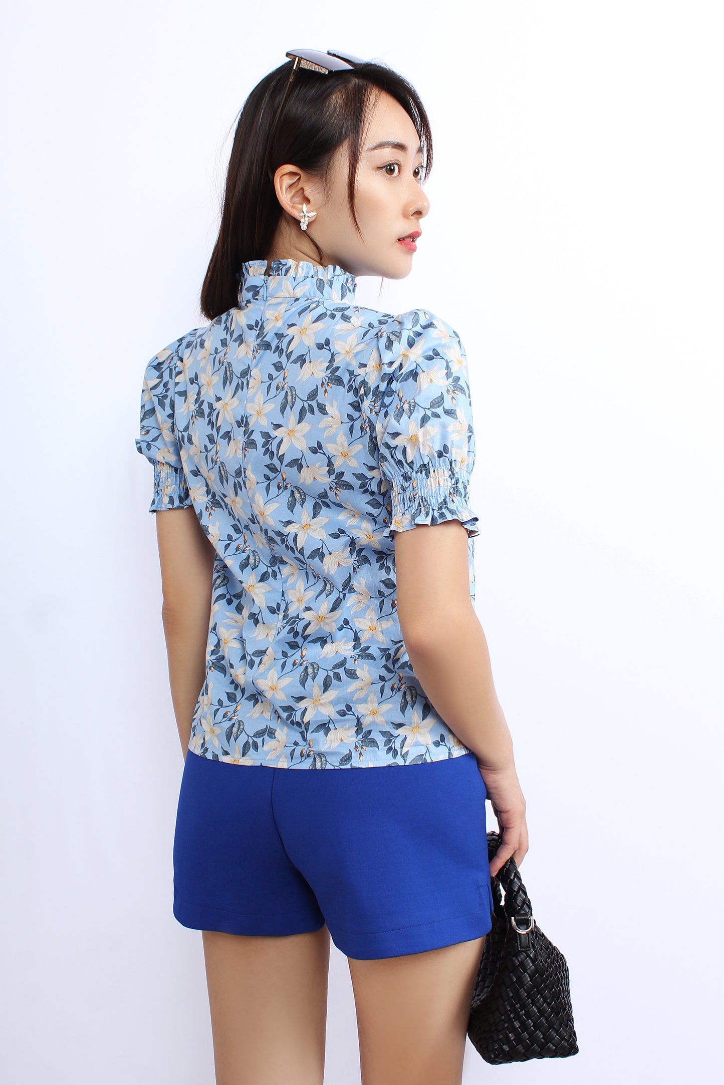 Ruffle Collar Blouse In Floral
