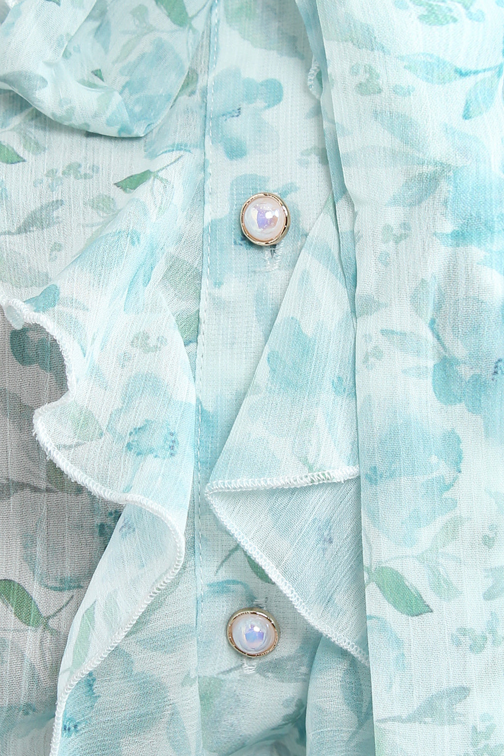 Floral Chiffon Blouse With Ruffles
