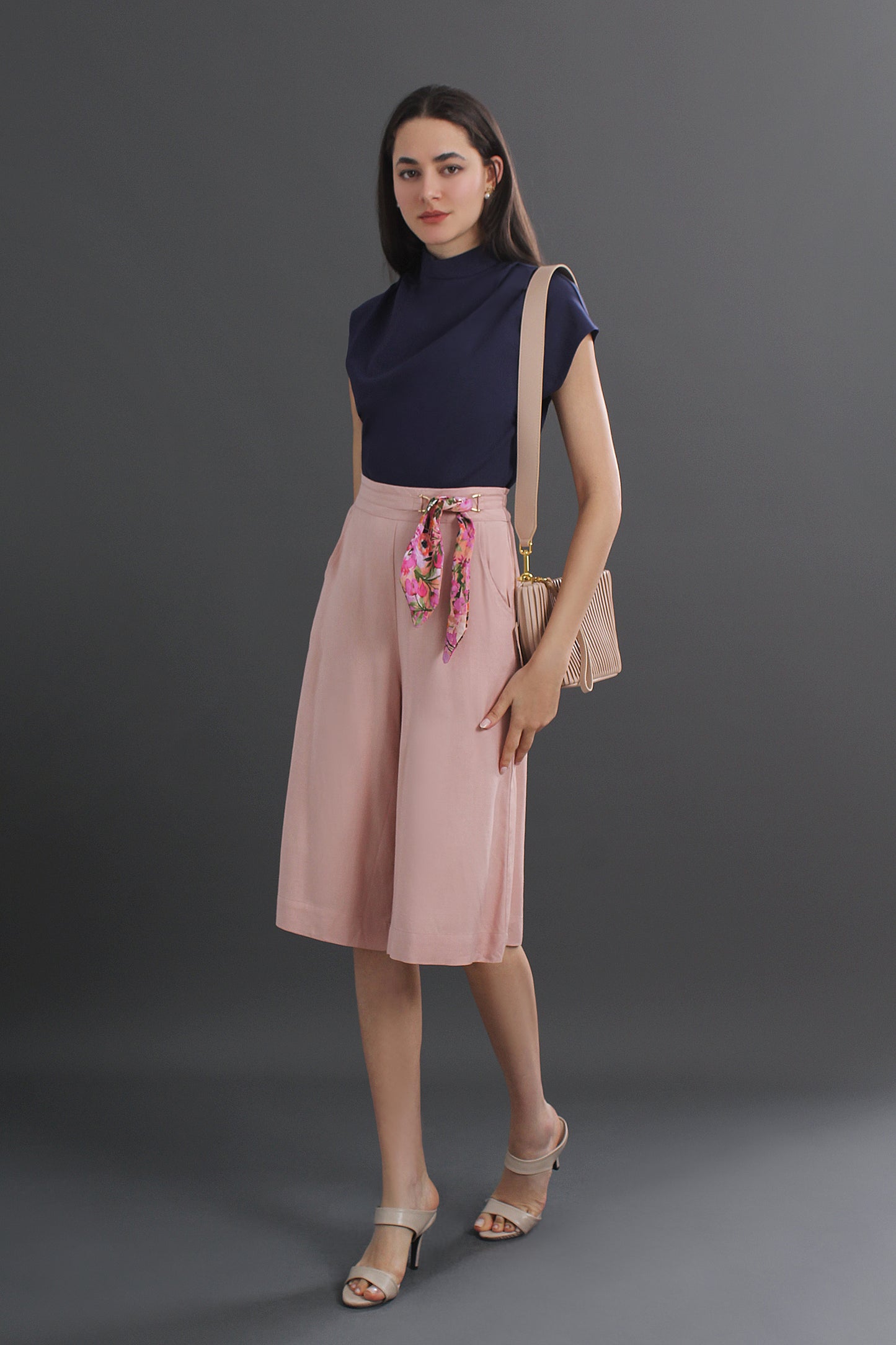 Tatiana Solid Slant Pocket Wide Leg Pants