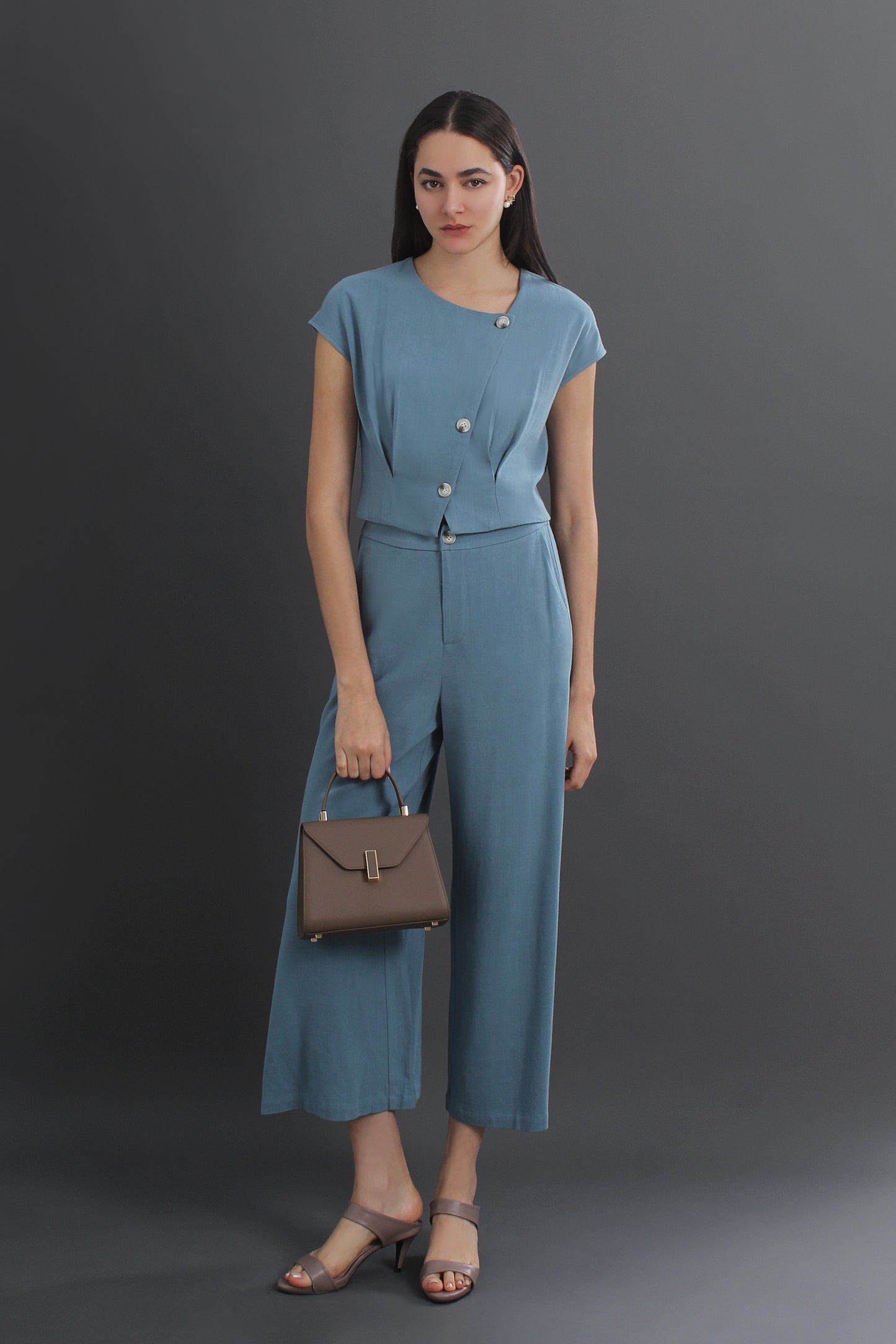 Miranda Crop Wide Leg High-rise Long Pants