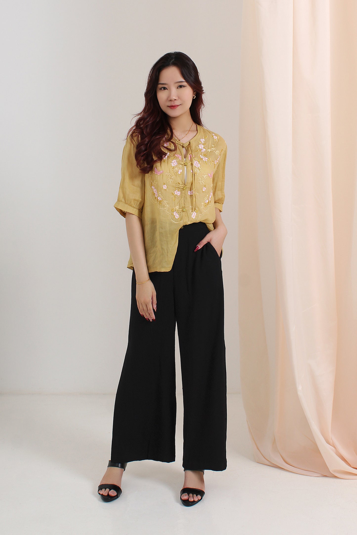 Miranda Crop Wide Leg High-rise Long Pants