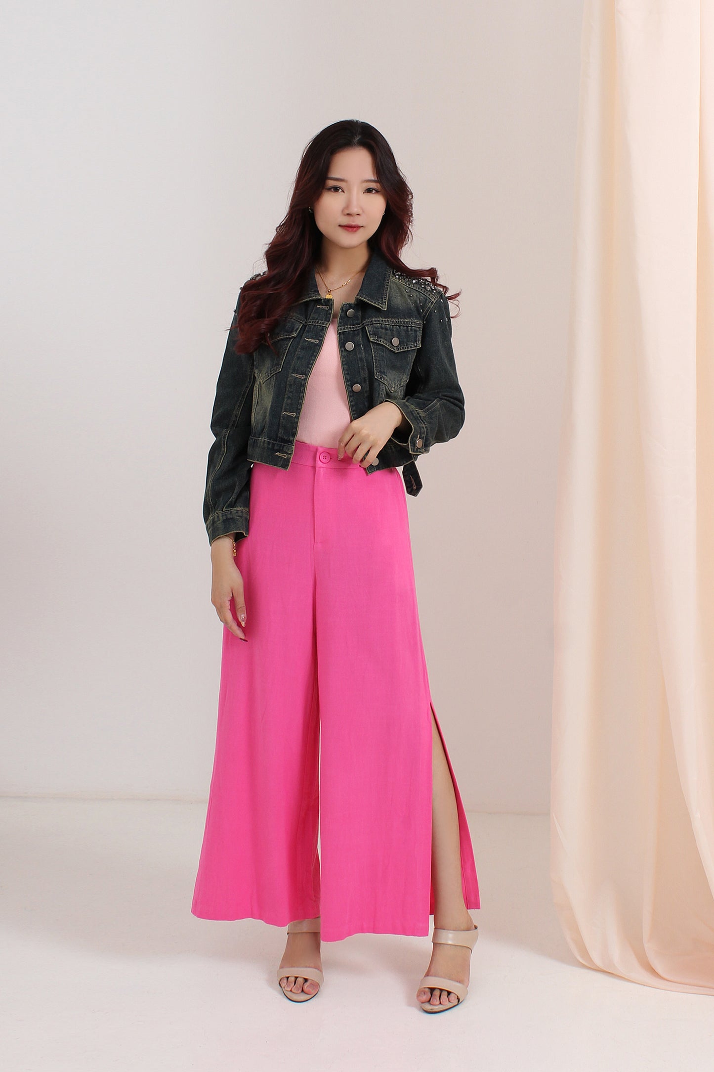 Miranda Crop Wide Leg High-rise Long Pants