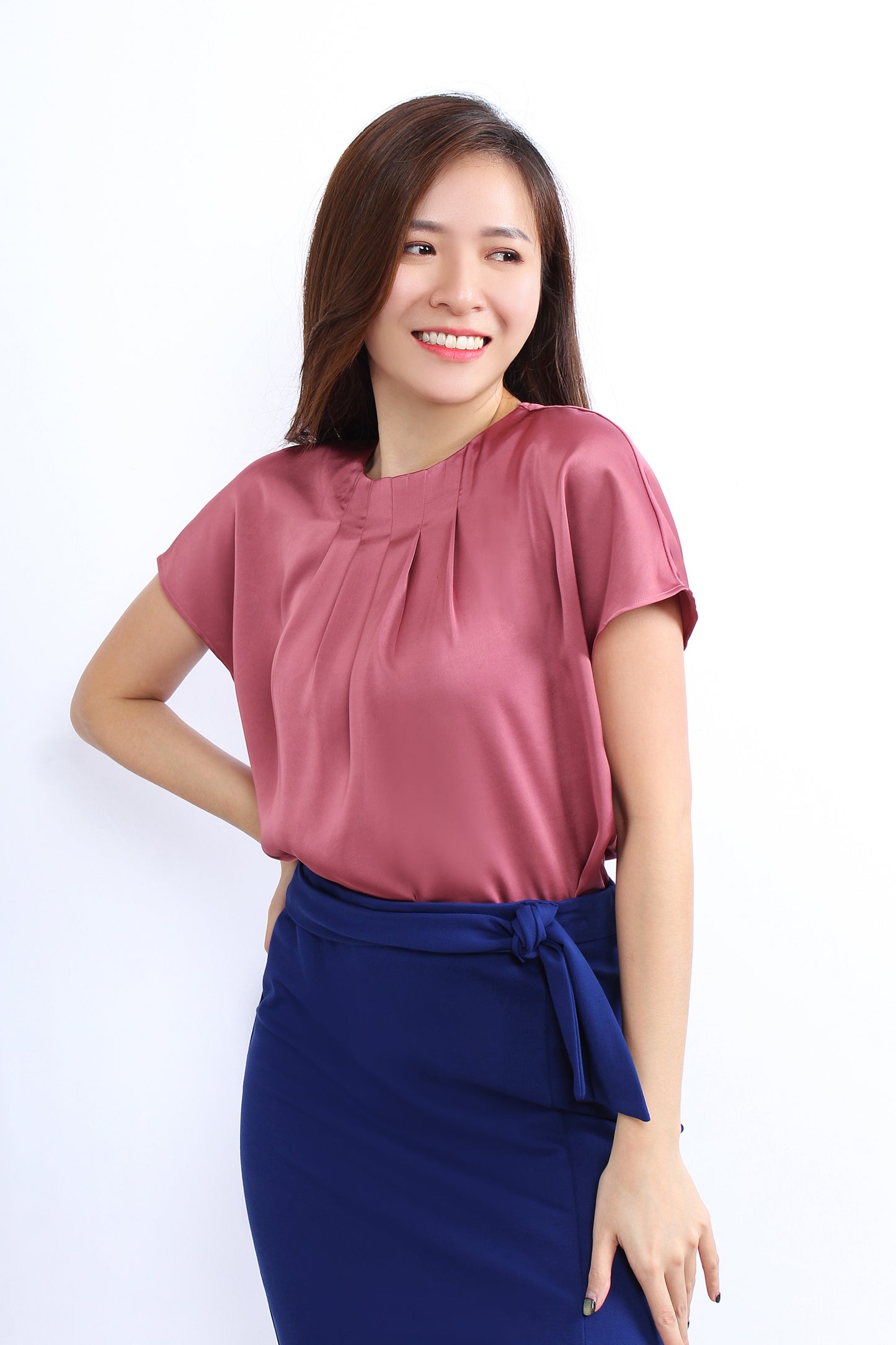 Audrey Box Pleated Blouse