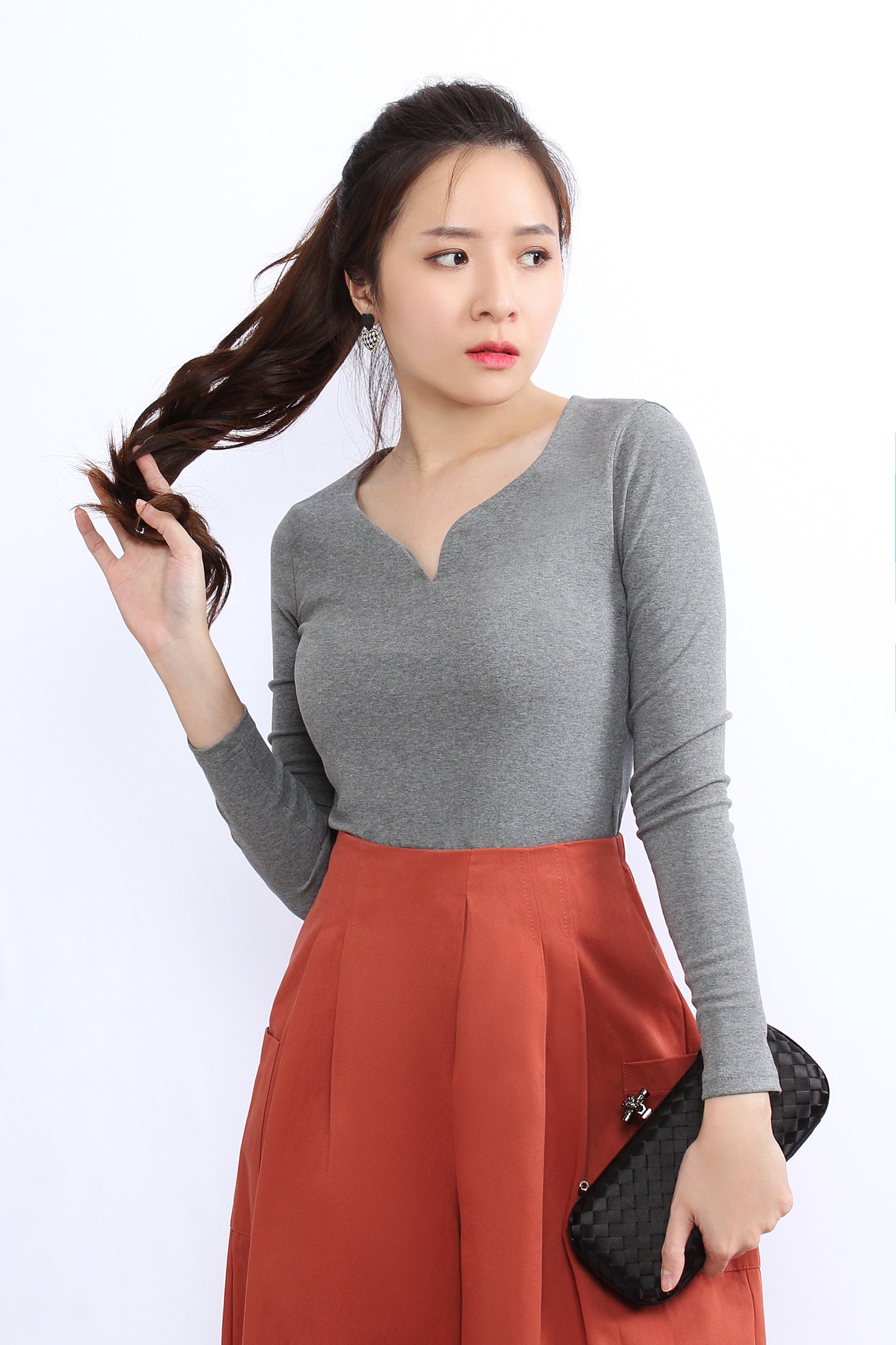 Aera Sweet Heart Neckline Cotton Top