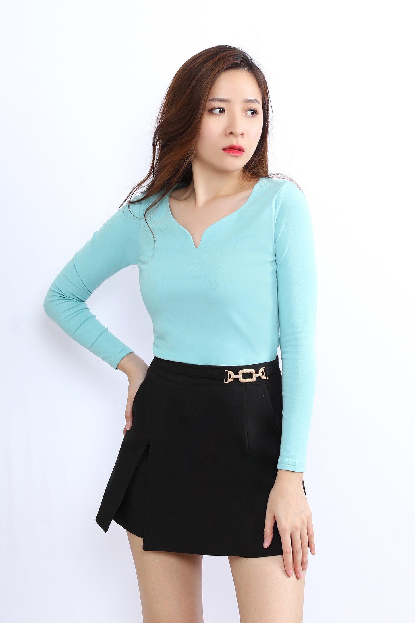 Aera Sweet Heart Neckline Cotton Top