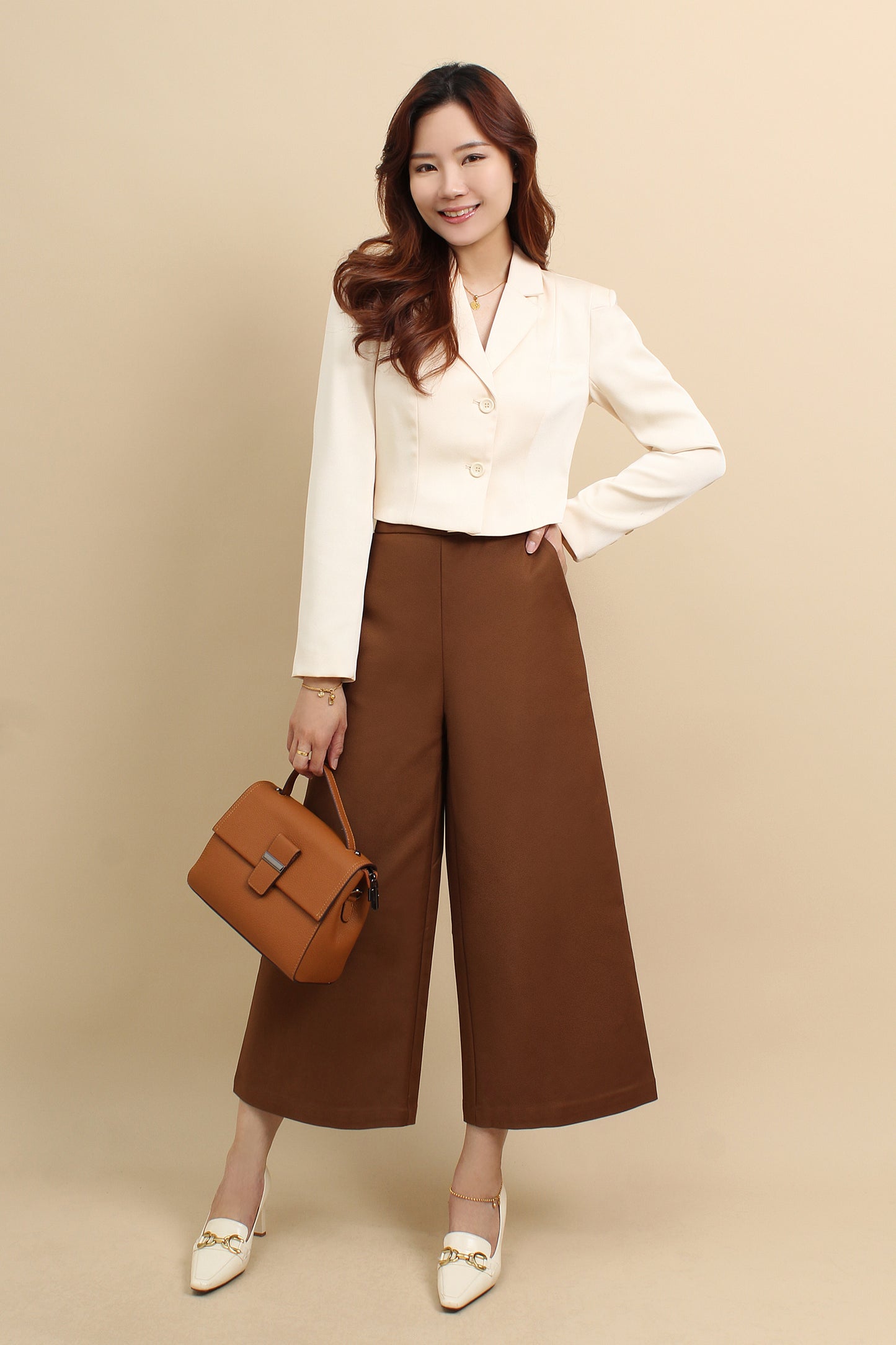 Gemara Hight Waist Straight-cut Trousers