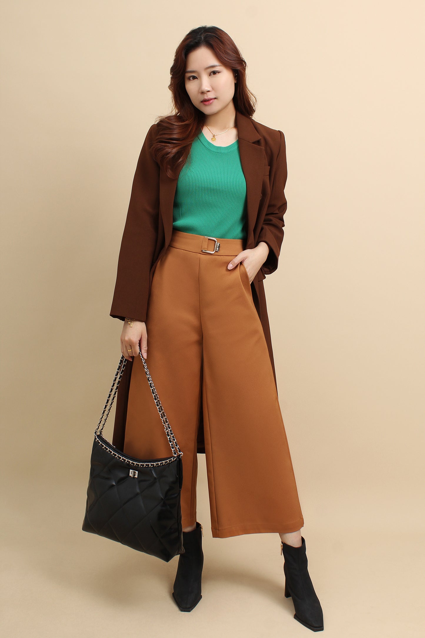 Gemara Hight Waist Straight-cut Trousers