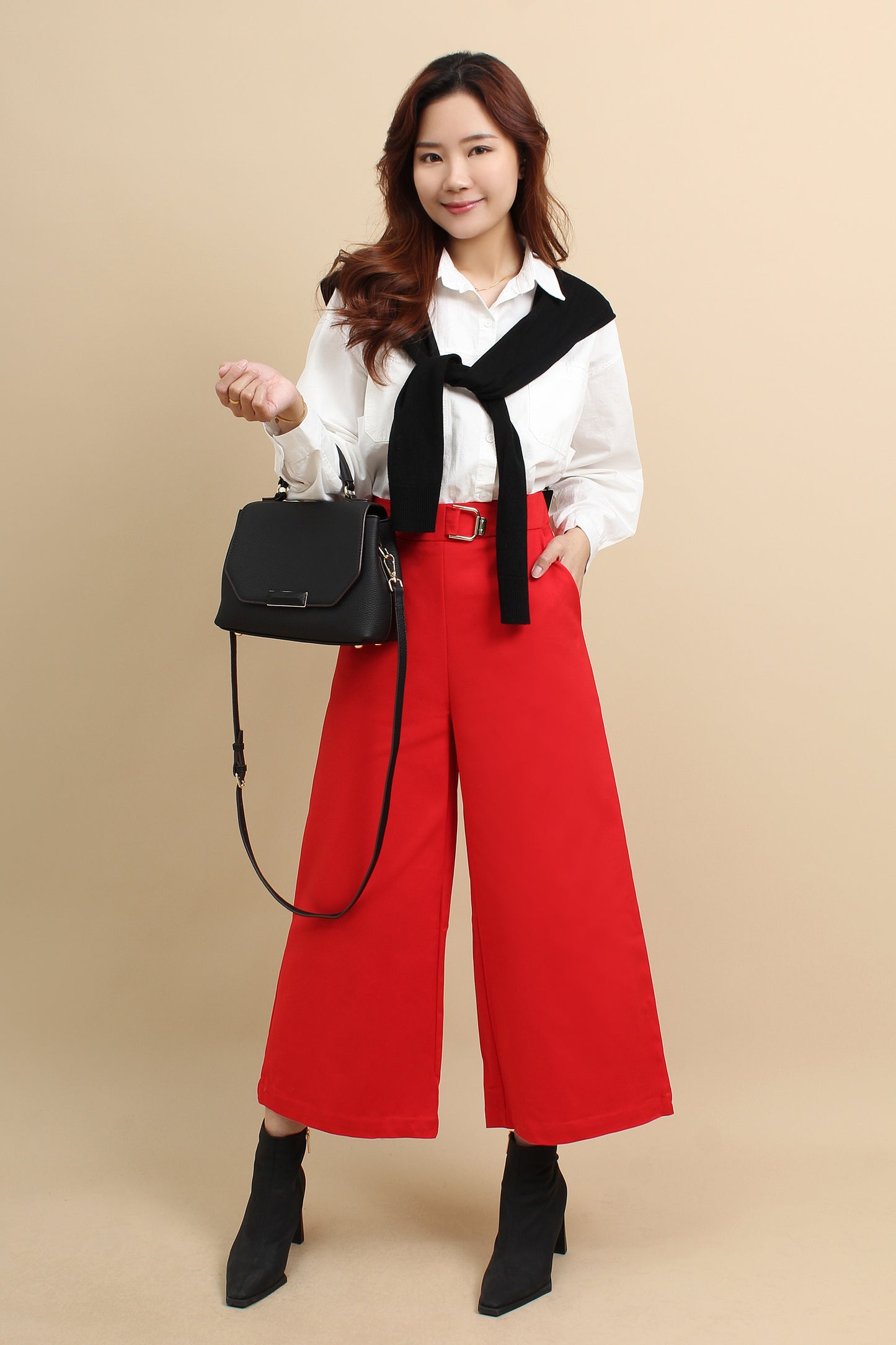Gemara Hight Waist Straight-cut Trousers