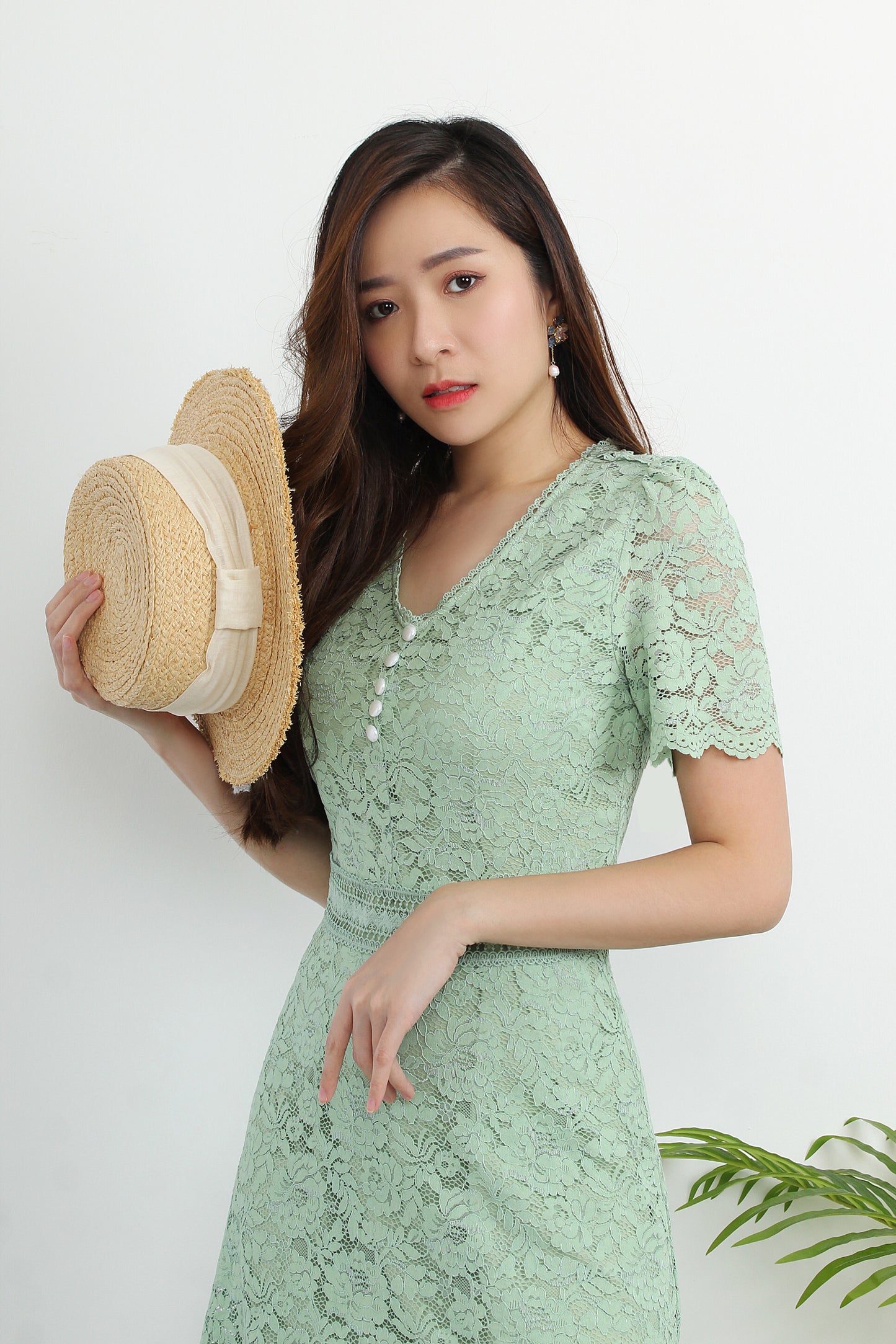 Astraea V-Neck Lace Dress