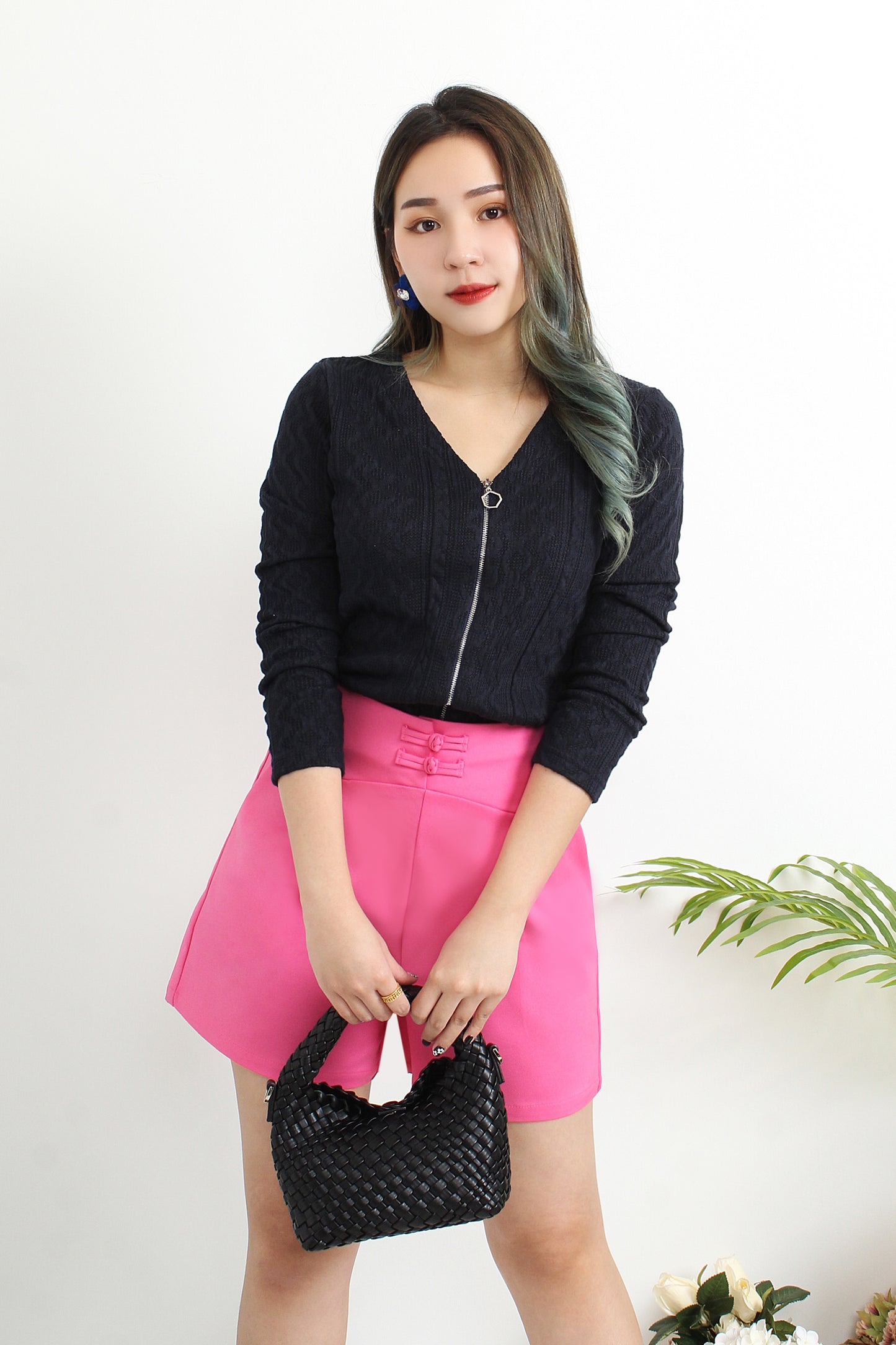 Arcelia Zip Up Knitted Top
