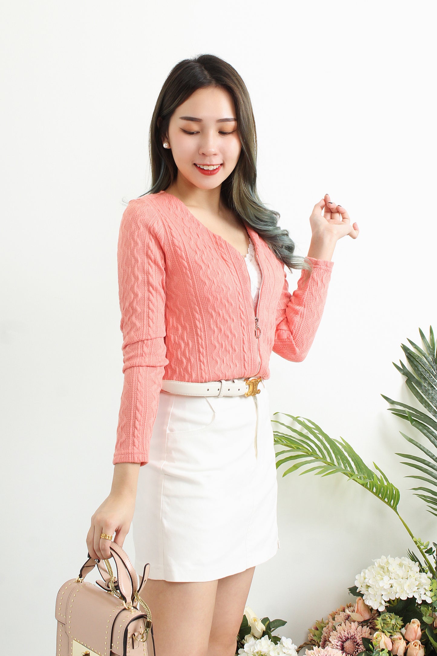Arcelia Zip Up Knitted Top