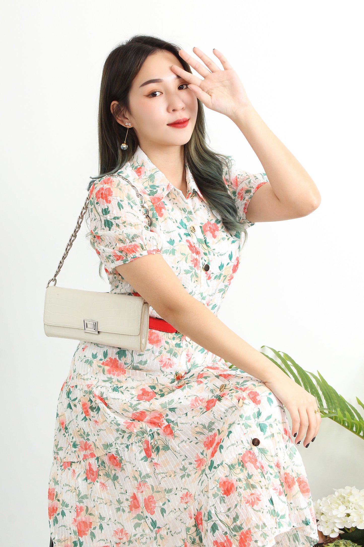Amalthea Floral Shirt Dress With Sequin Details