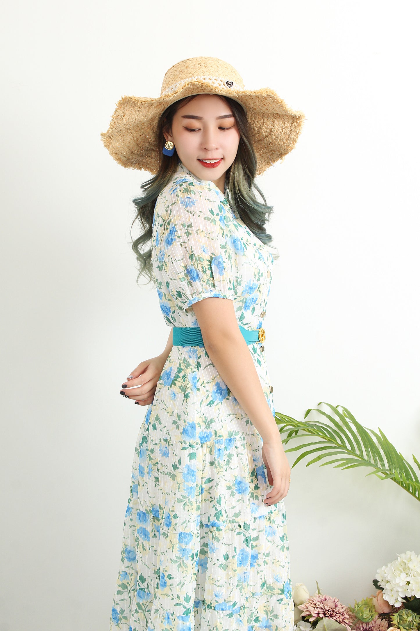 Amalthea Floral Shirt Dress With Sequin Details