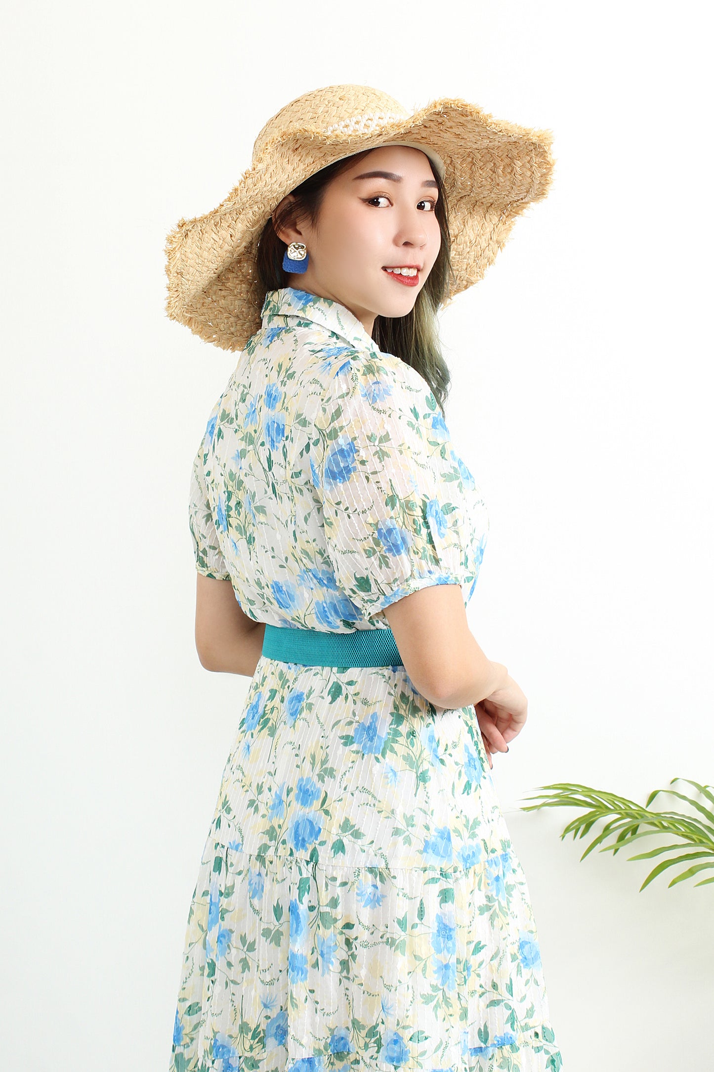 Amalthea Floral Shirt Dress With Sequin Details