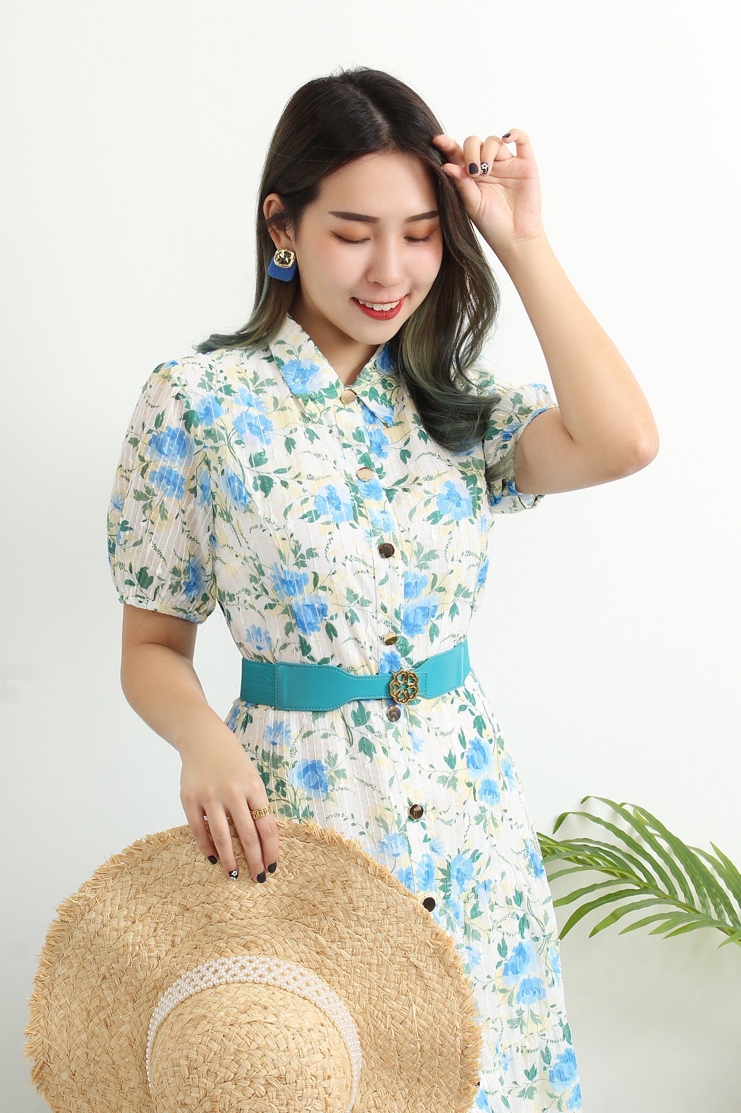 Amalthea Floral Shirt Dress With Sequin Details