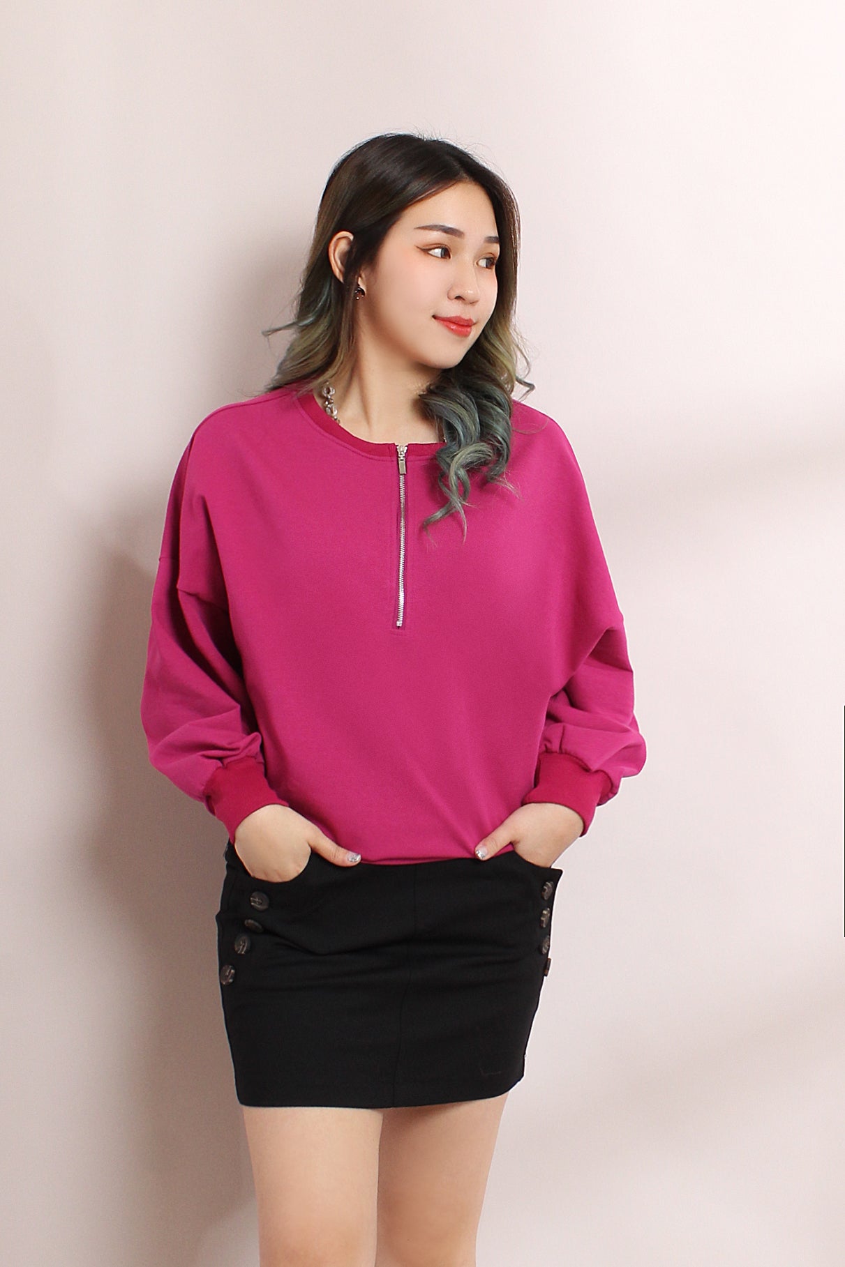 Asena Zipped Sweat Shirt