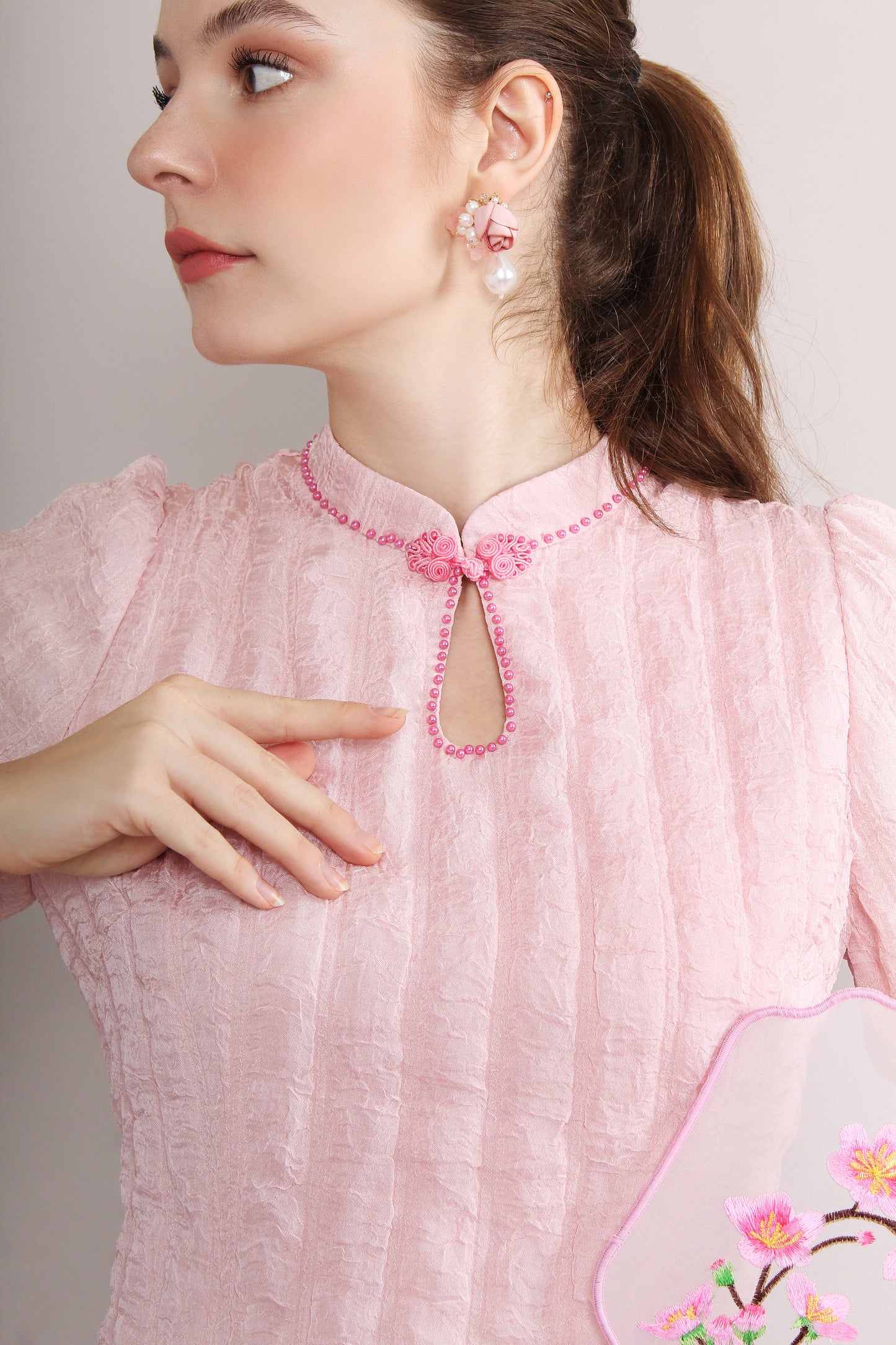 Orla Modern Qi Pao Mandarin Collar Keyhole Dress