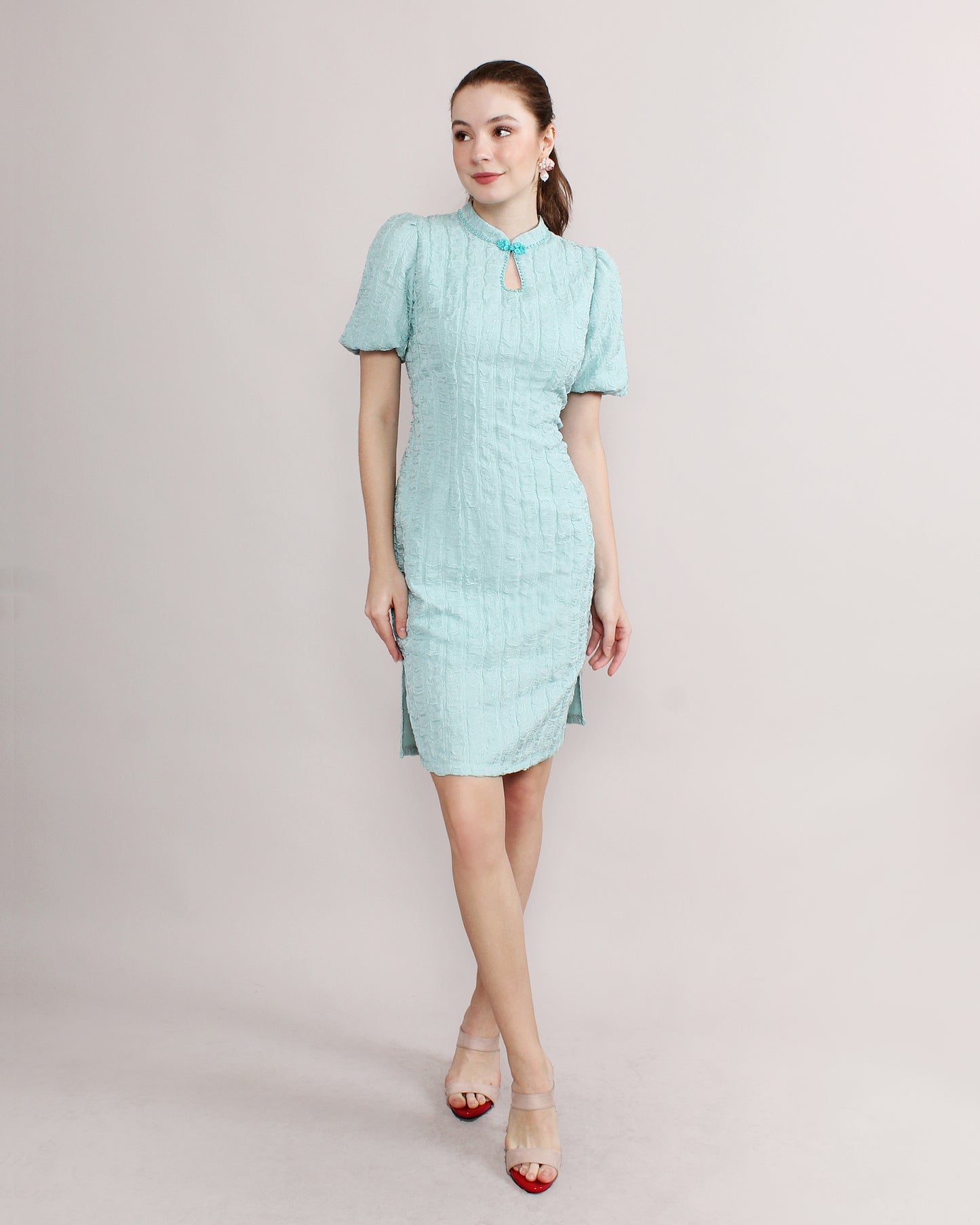 Orla Modern Qi Pao Mandarin Collar Keyhole Dress