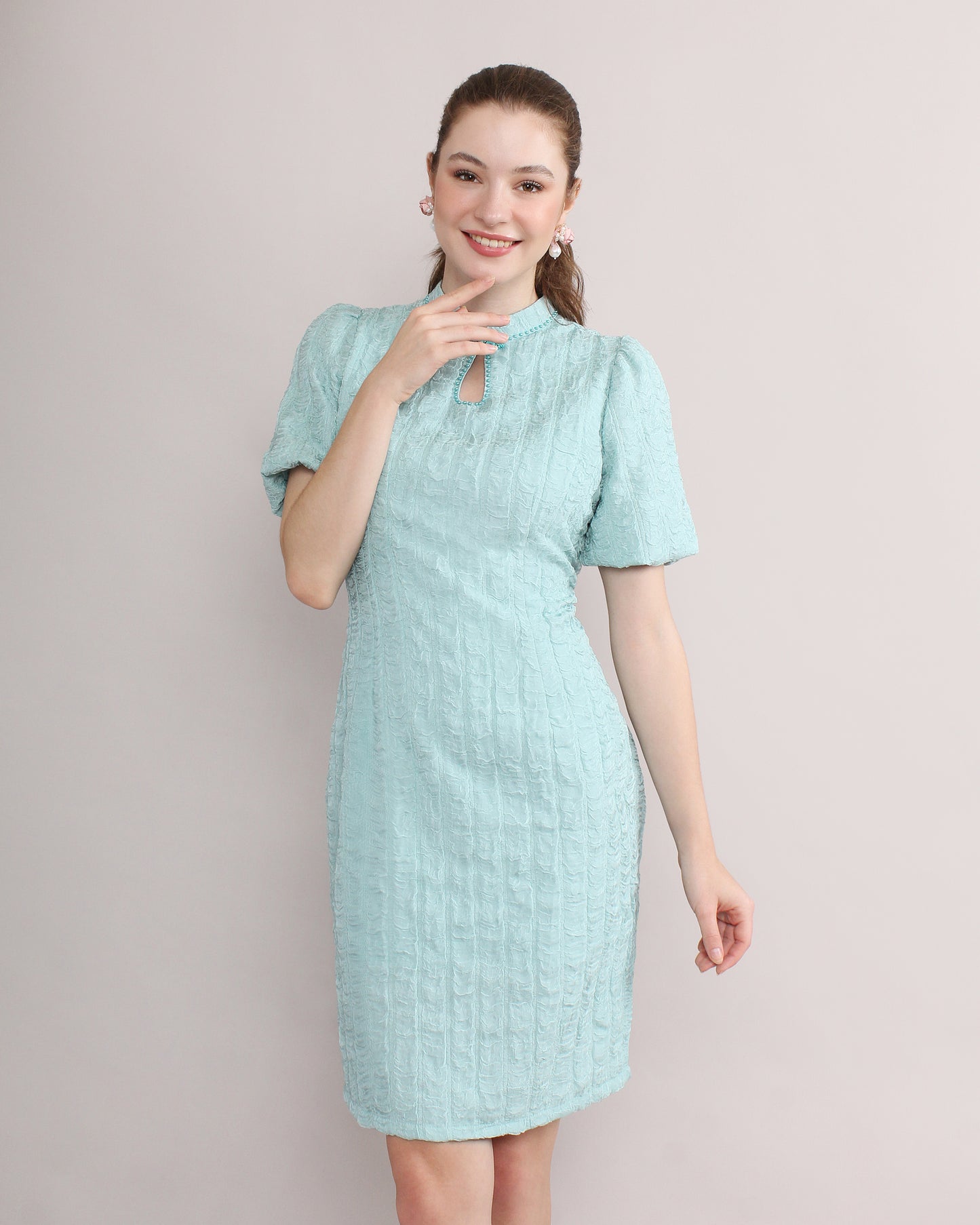 Orla Modern Qi Pao Mandarin Collar Keyhole Dress