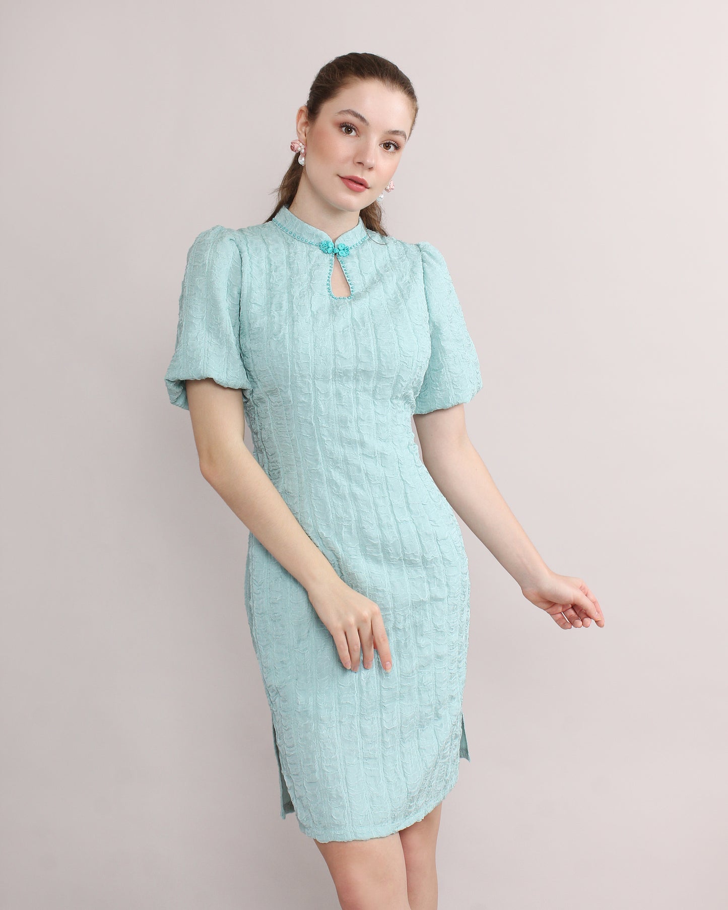 Orla Modern Qi Pao Mandarin Collar Keyhole Dress