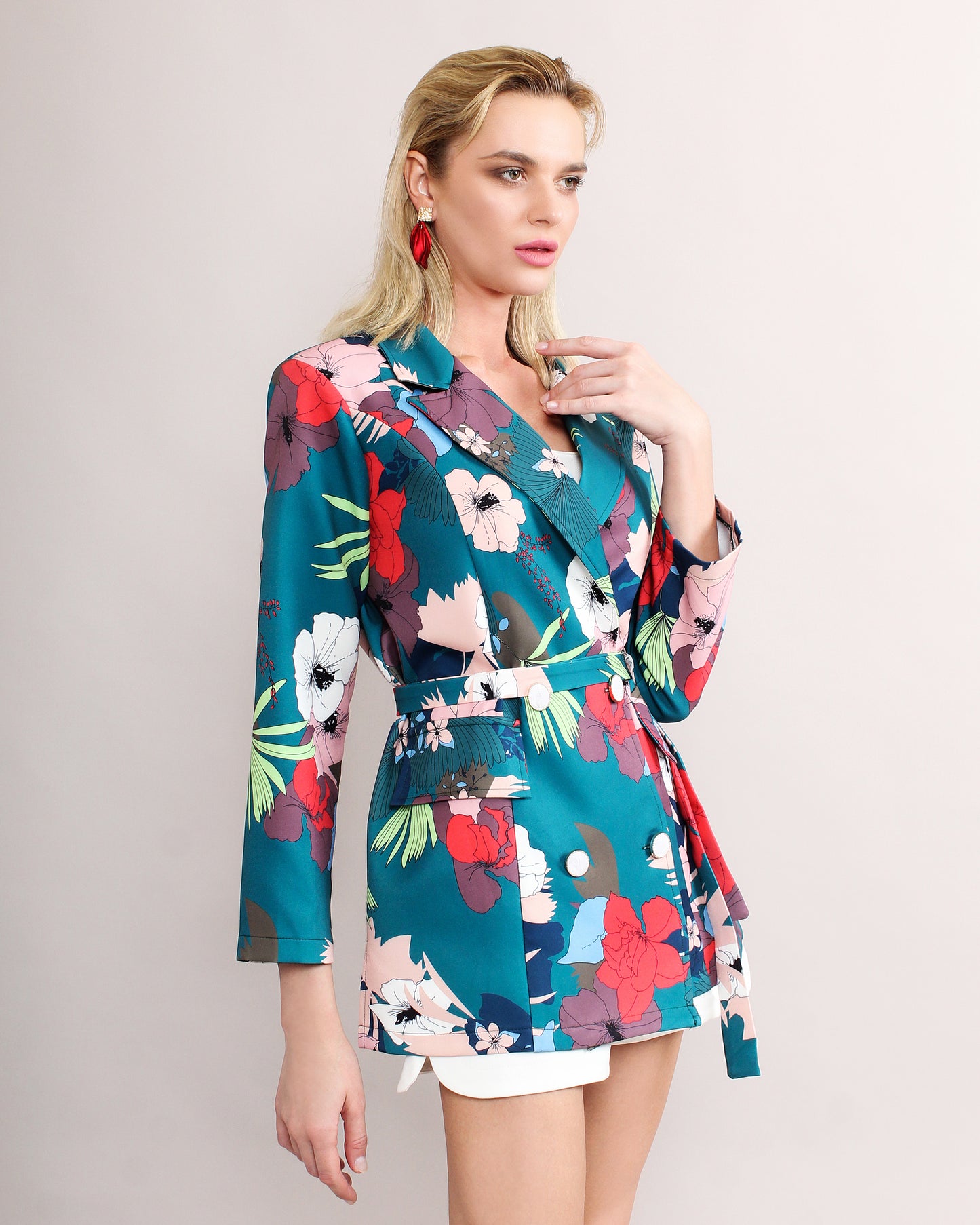 Reagan Double Button Belted Blazer