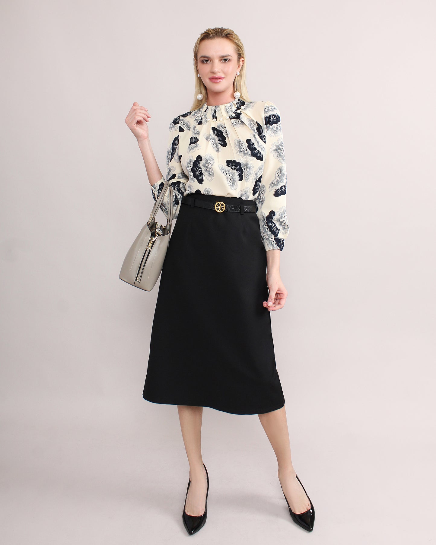 Office Wear Back Slit Slim Midi Skirt
