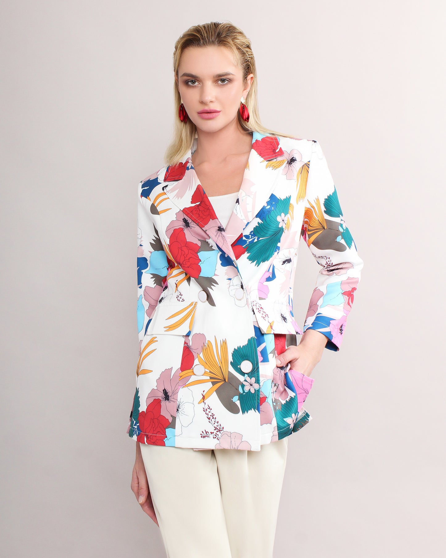 Reagan Double Button Belted Blazer