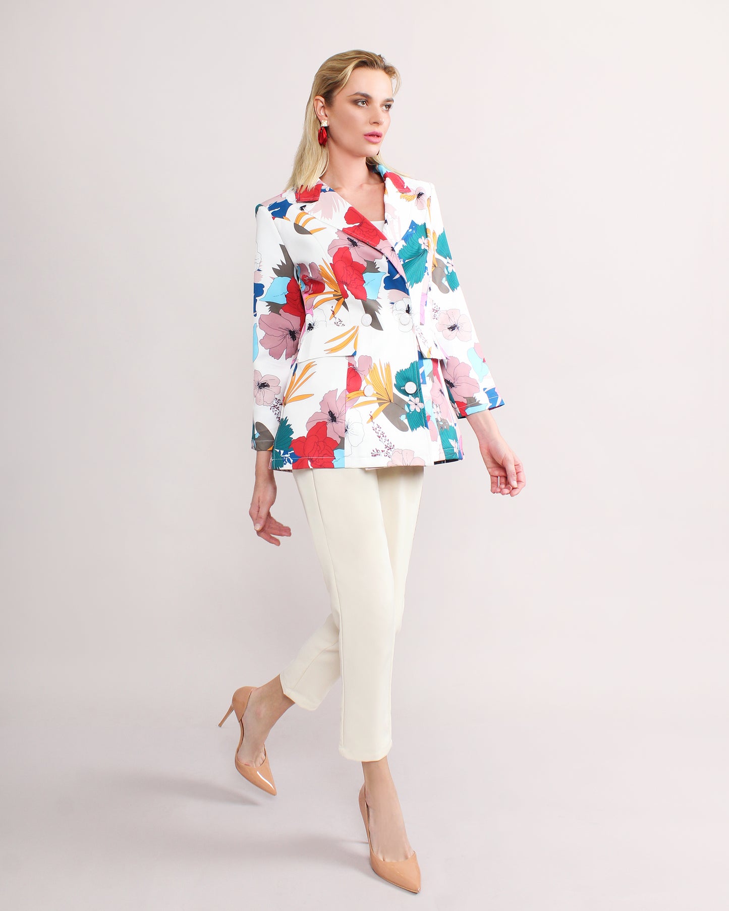 Reagan Double Button Belted Blazer