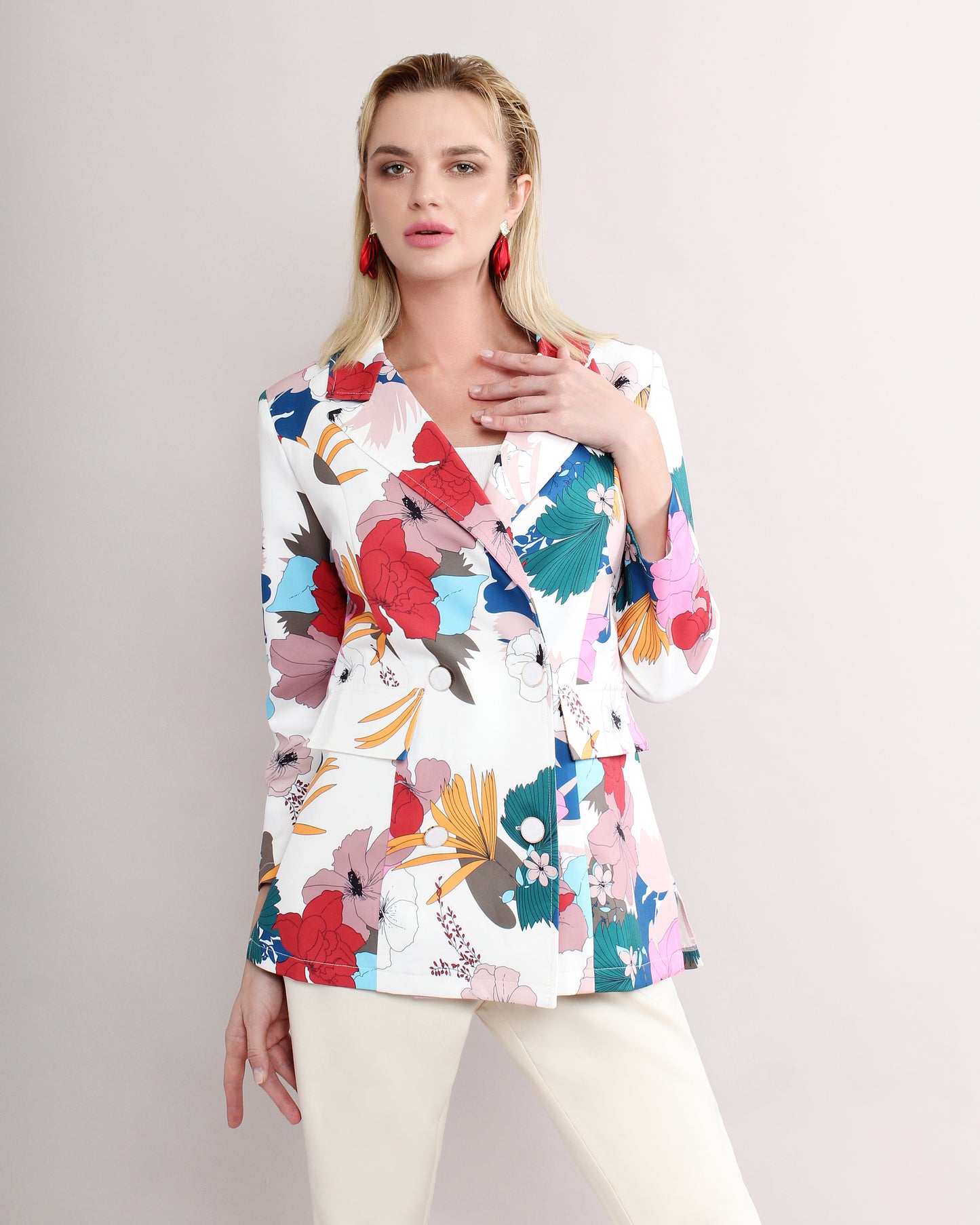 Reagan Double Button Belted Blazer