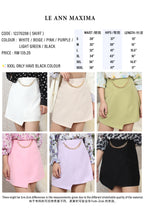 Folded Short Skirt with Gold Chain