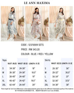 Ruffle Chiffon Sets With Floral Prints