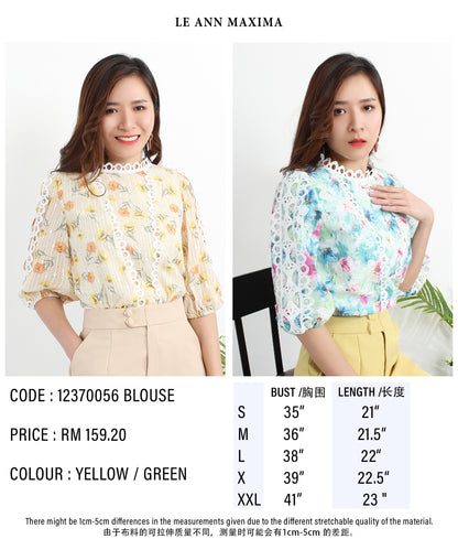Antheia Floral Printed Blouse With Lace