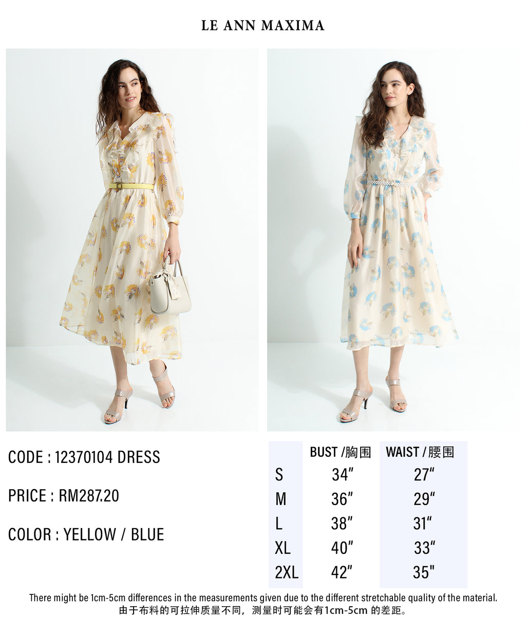 Floral Chiffon Midi Dress