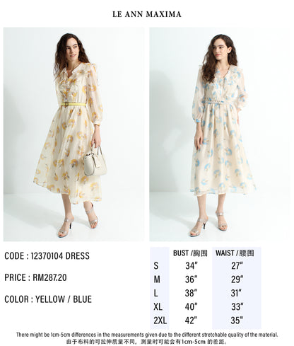 Asphodel Floral Chiffon Midi Dress