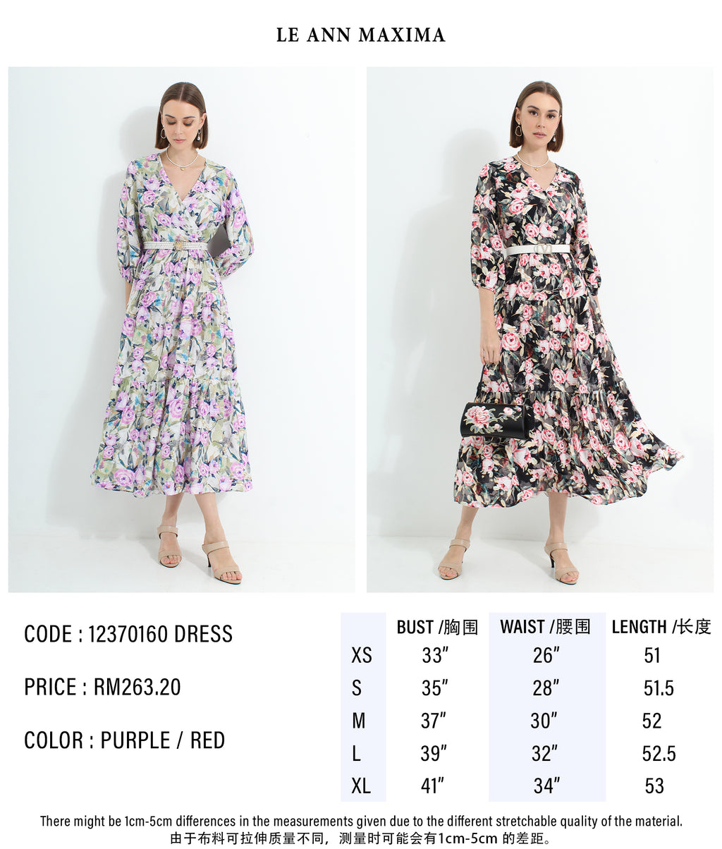 Floral V Neck Maxi Dress