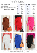 High Slit Midi Skirt with Pearls